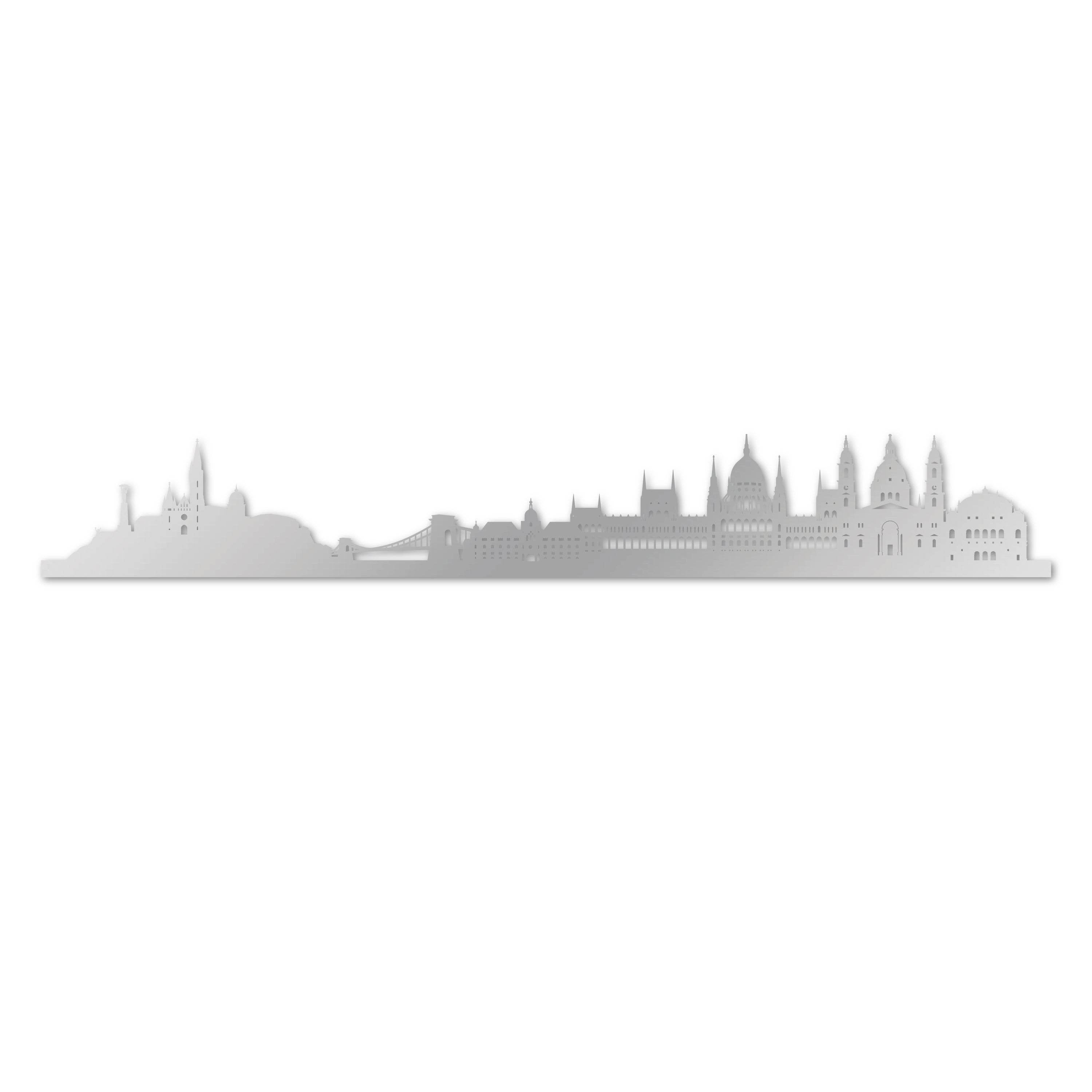 Budapest Skyline laser-cut in reclycled acrylic on Seating Room's Wall