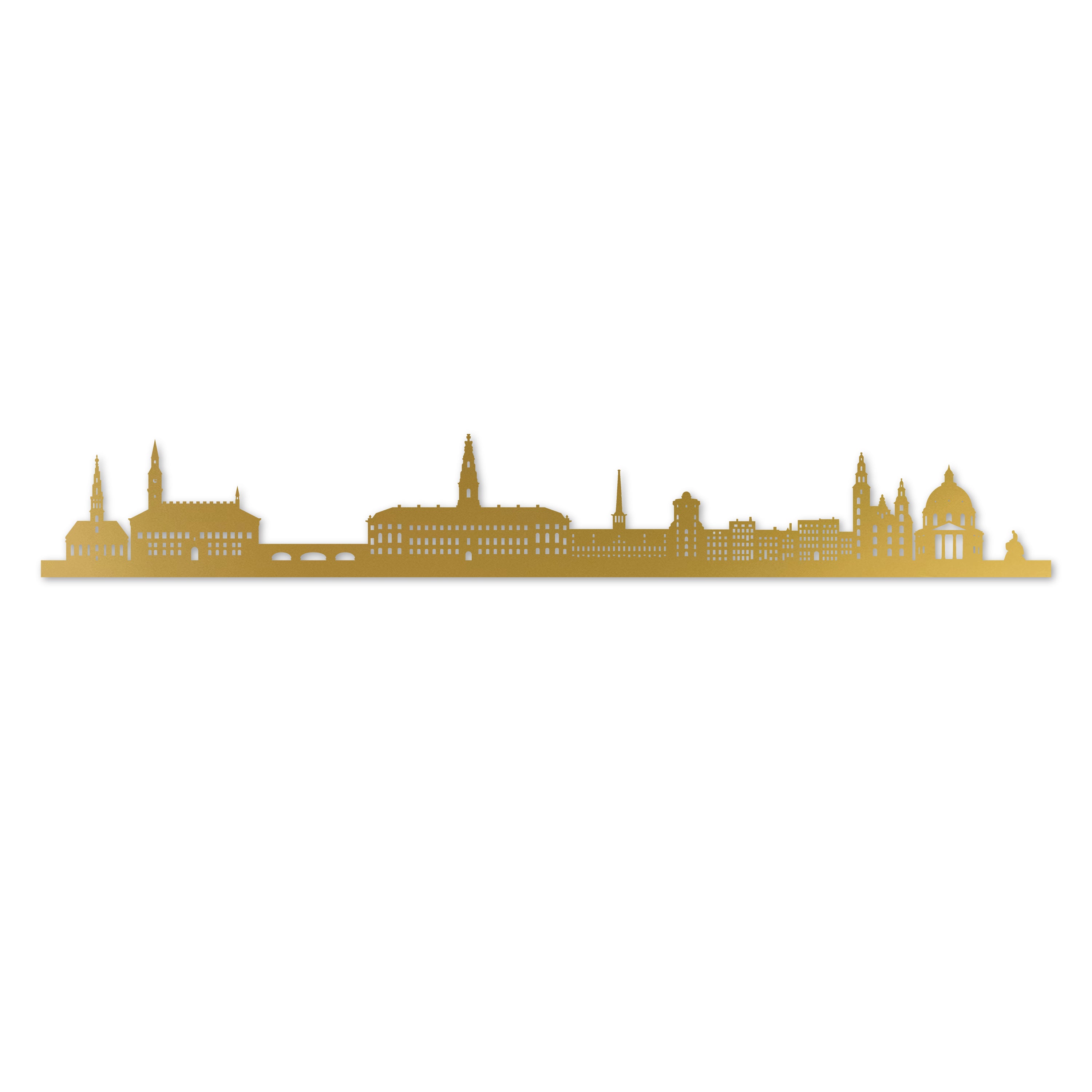 Copenhagen Skyline Laser Cut In Recycled Gold Acrylic