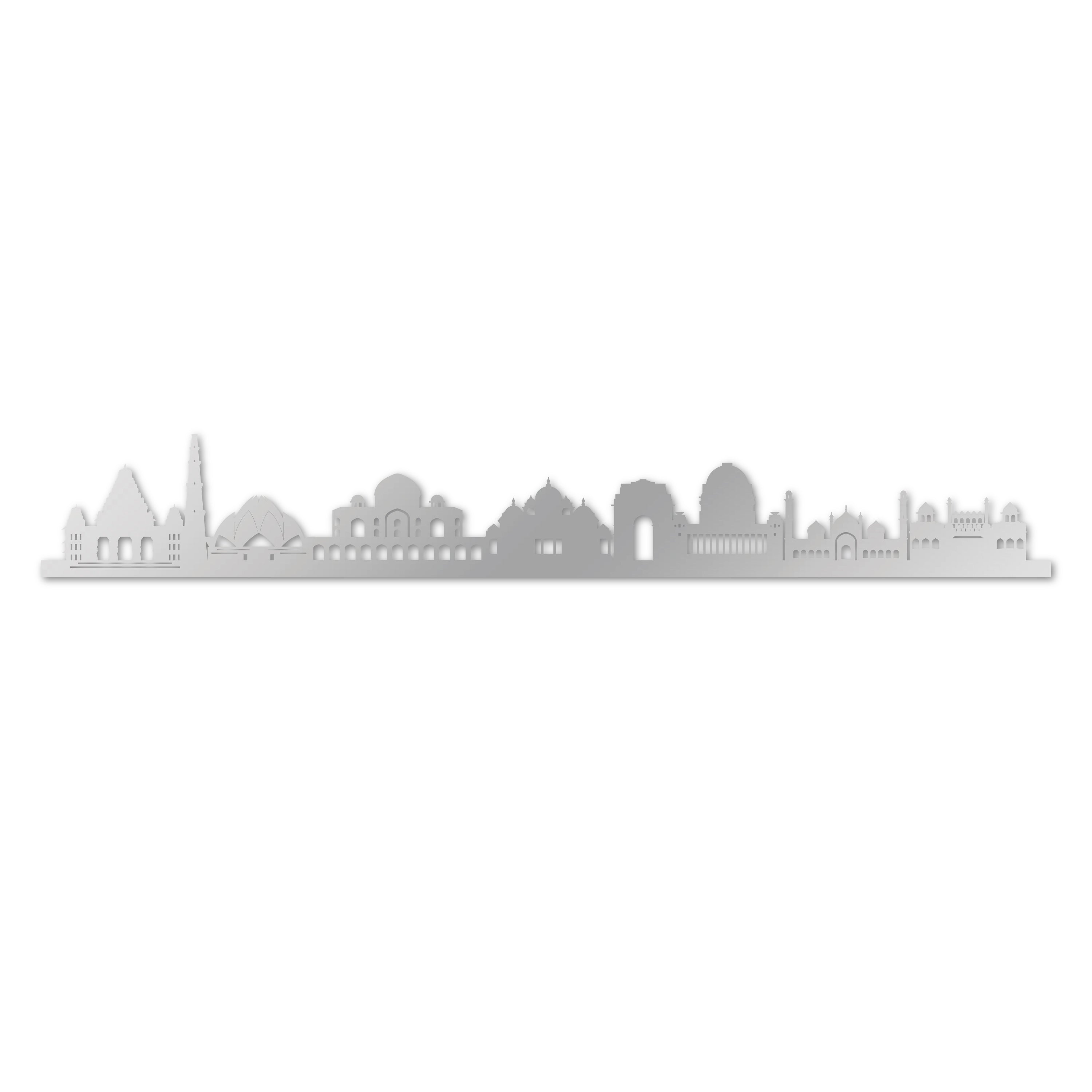 Skyline laser-cut in reclycled acrylic on Seating Room's Wall