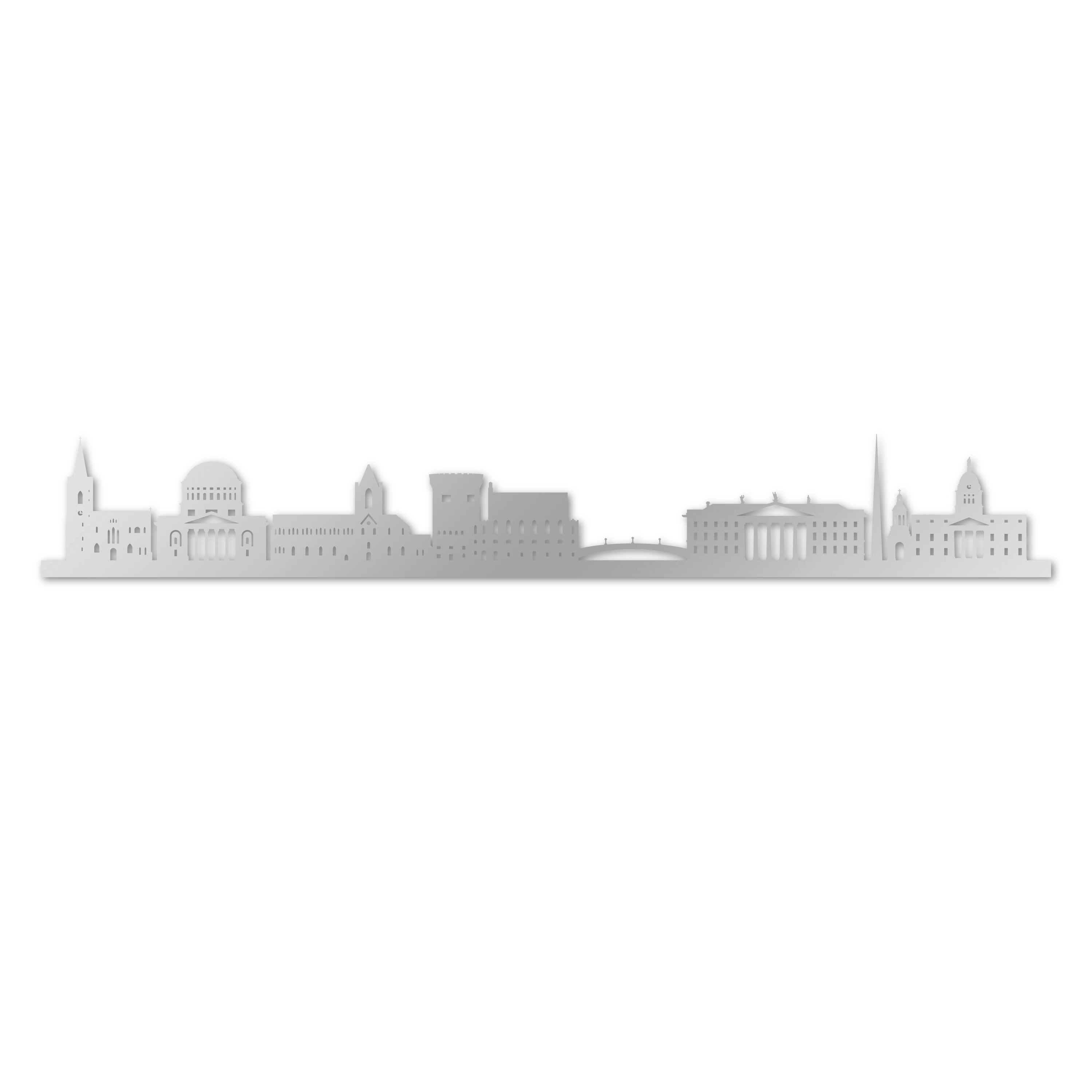 Skyline laser-cut in reclycled acrylic on Seating Room's Wall
