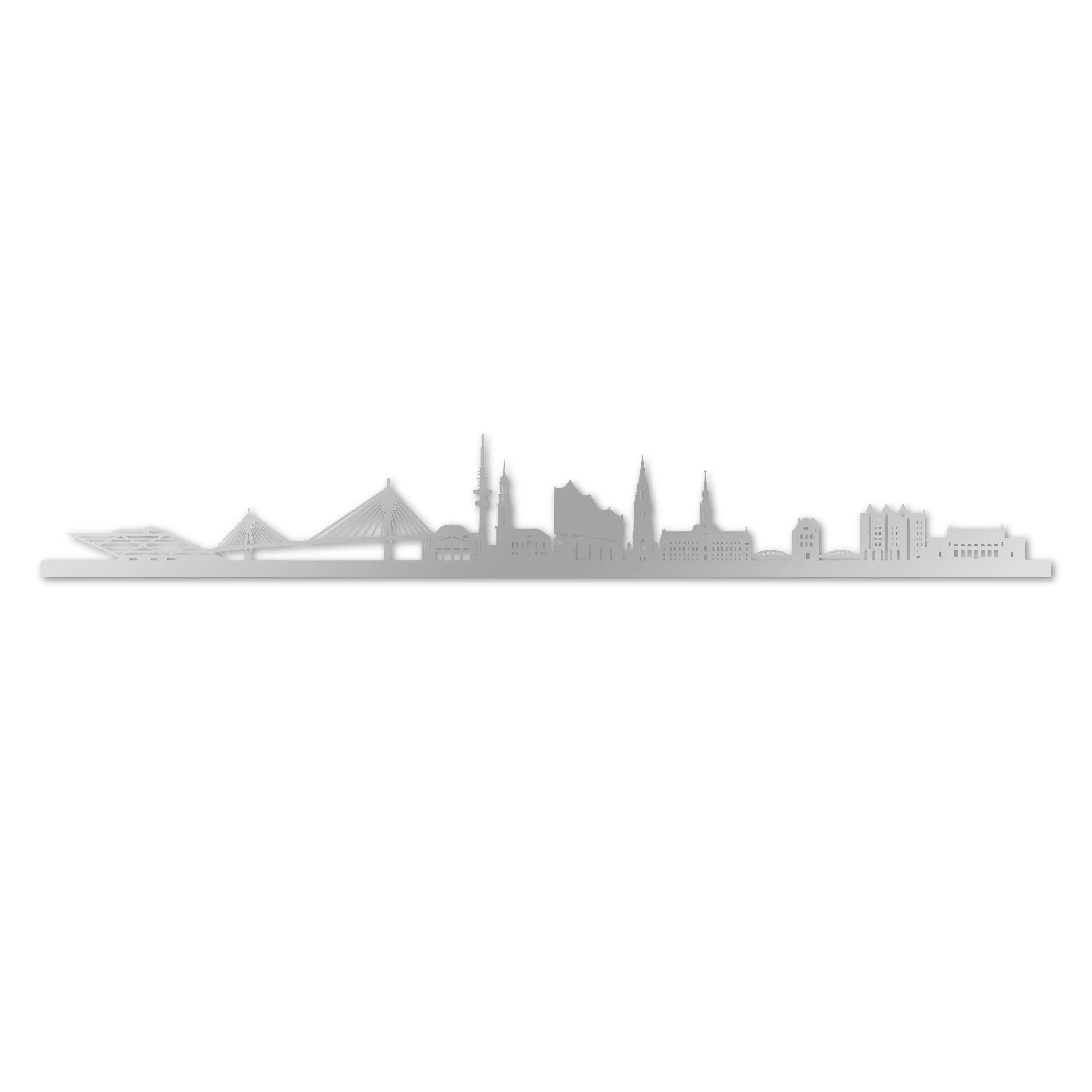 Skyline laser-cut in reclycled acrylic on Seating Room's Wall