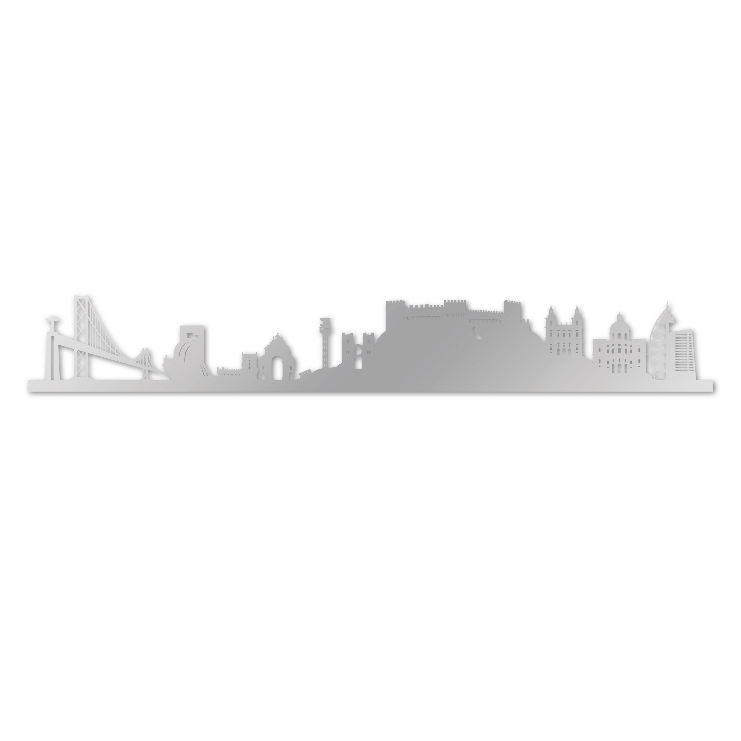 Skyline laser-cut in reclycled acrylic on Seating Room's Wall