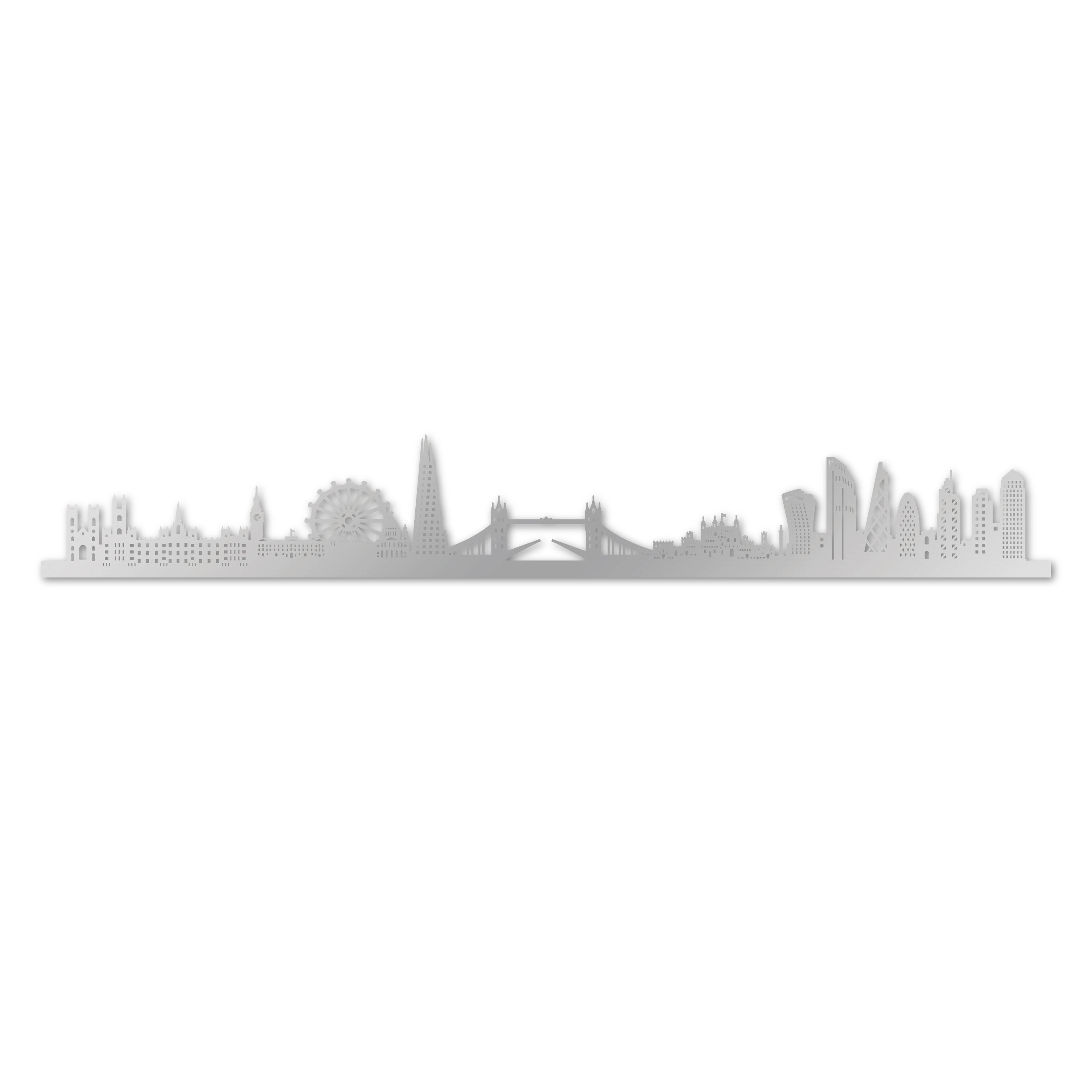 Skyline laser-cut in reclycled acrylic on Seating Room's Wall