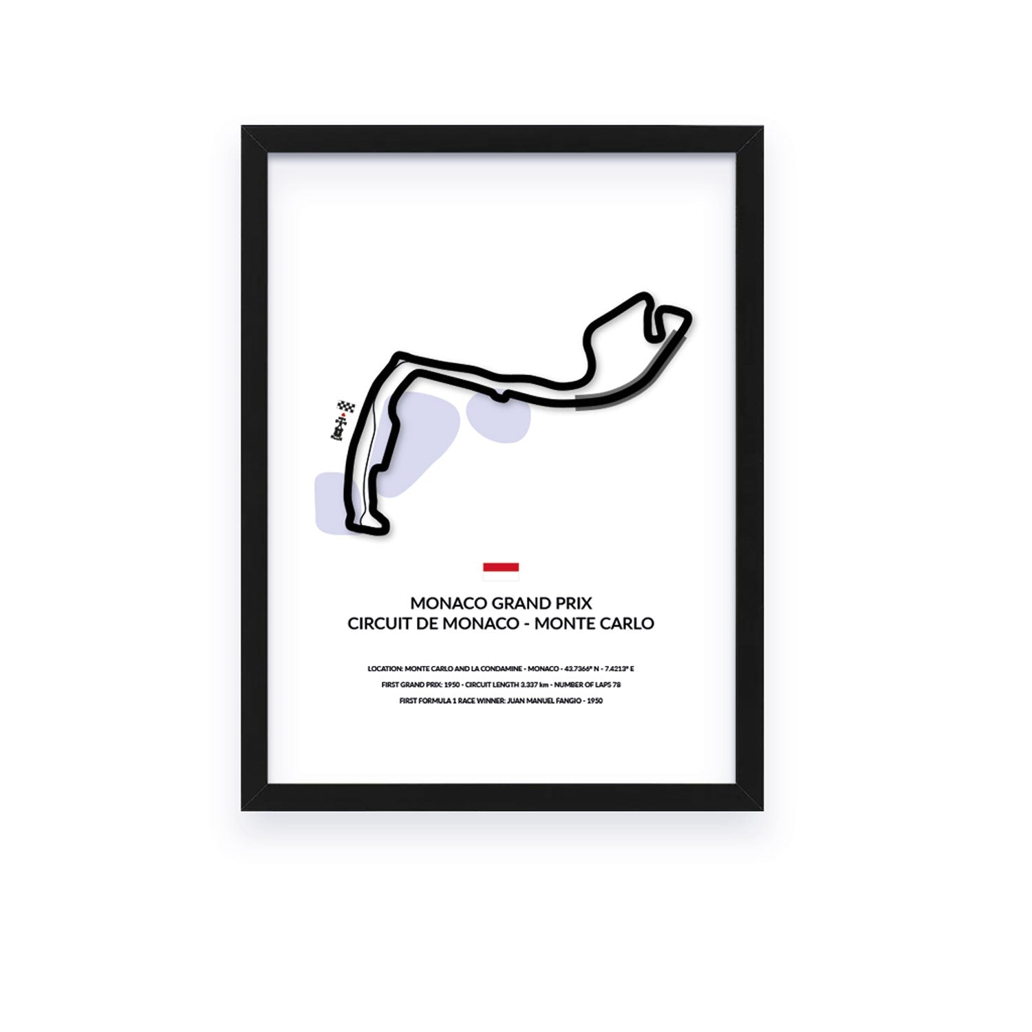 Monaco Grand Prix - Monte Carlo - Siluet City SilhouettesWall artGPMUC3040LBGPMUC3040LBBlack Frame