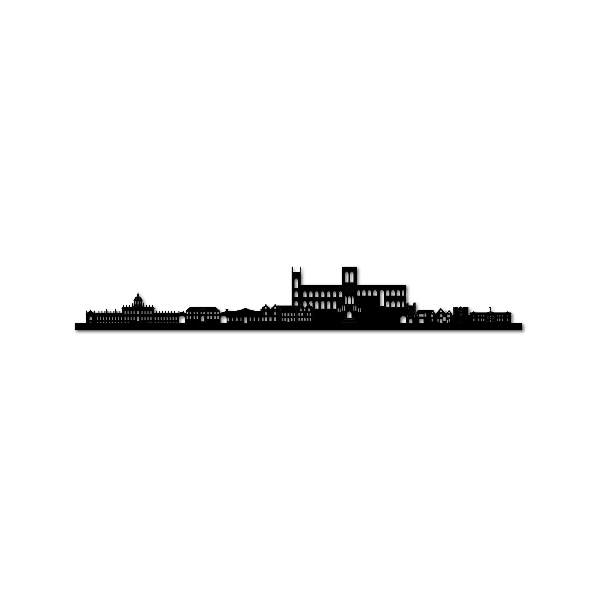 York Skyline, Laser-cut in Matte Black Acrylic, on a White Background