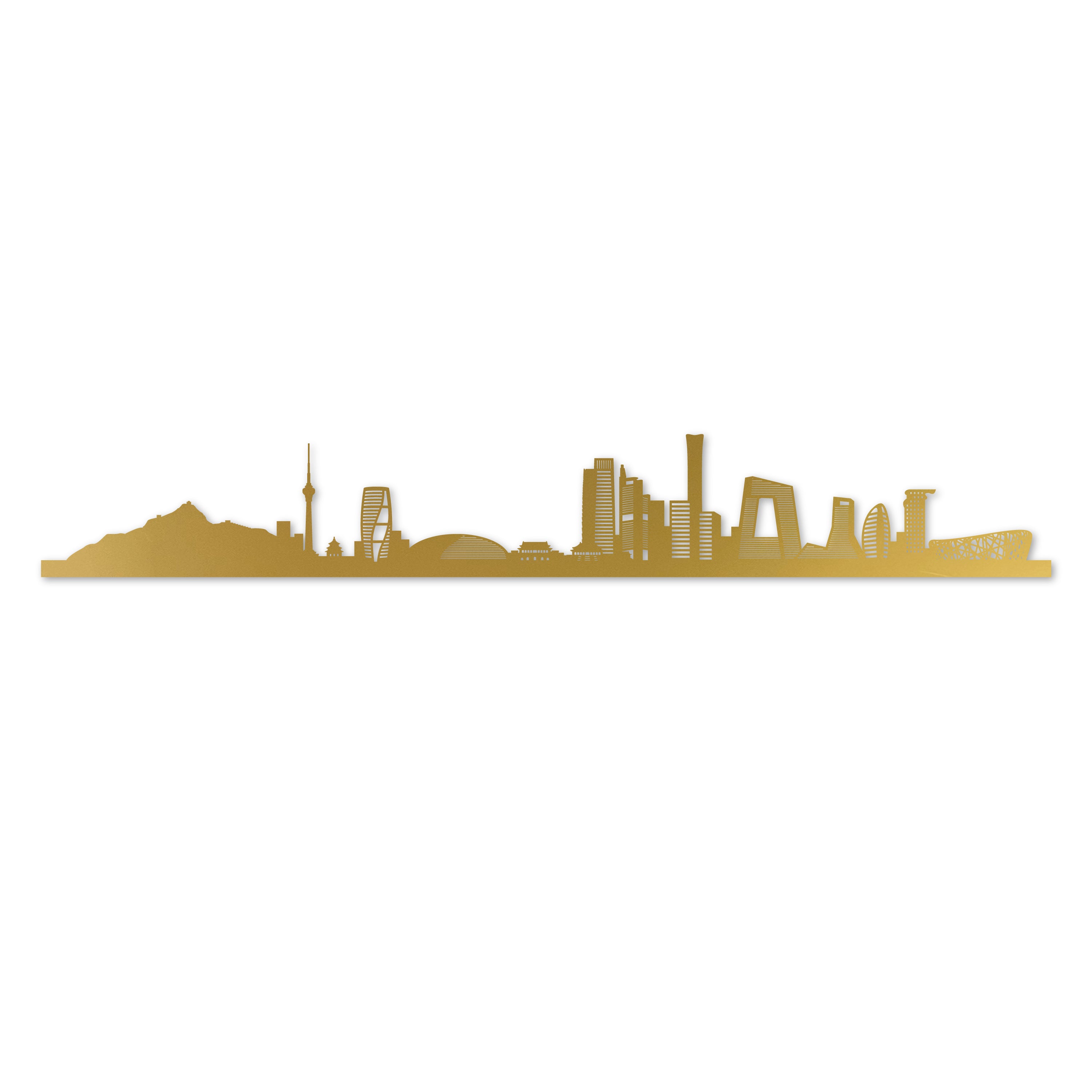 Beijing Skyline Laser Cut In Recycled Gold Acrylic