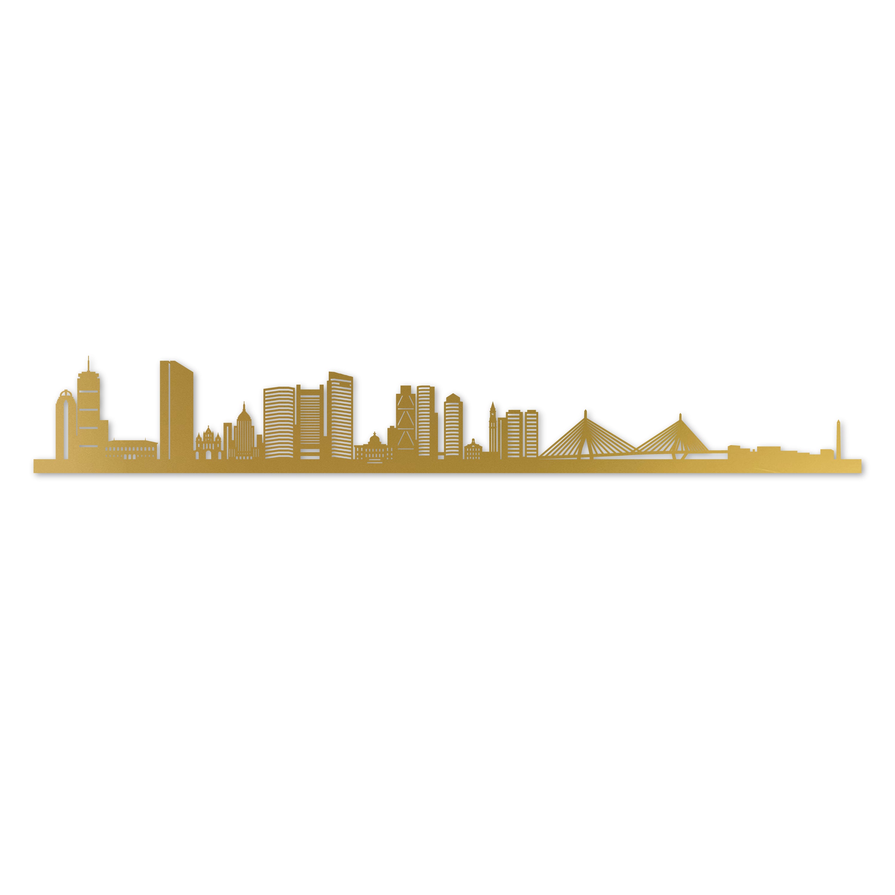 Boston Skyline Laser Cut In Recycled Gold Acrylic