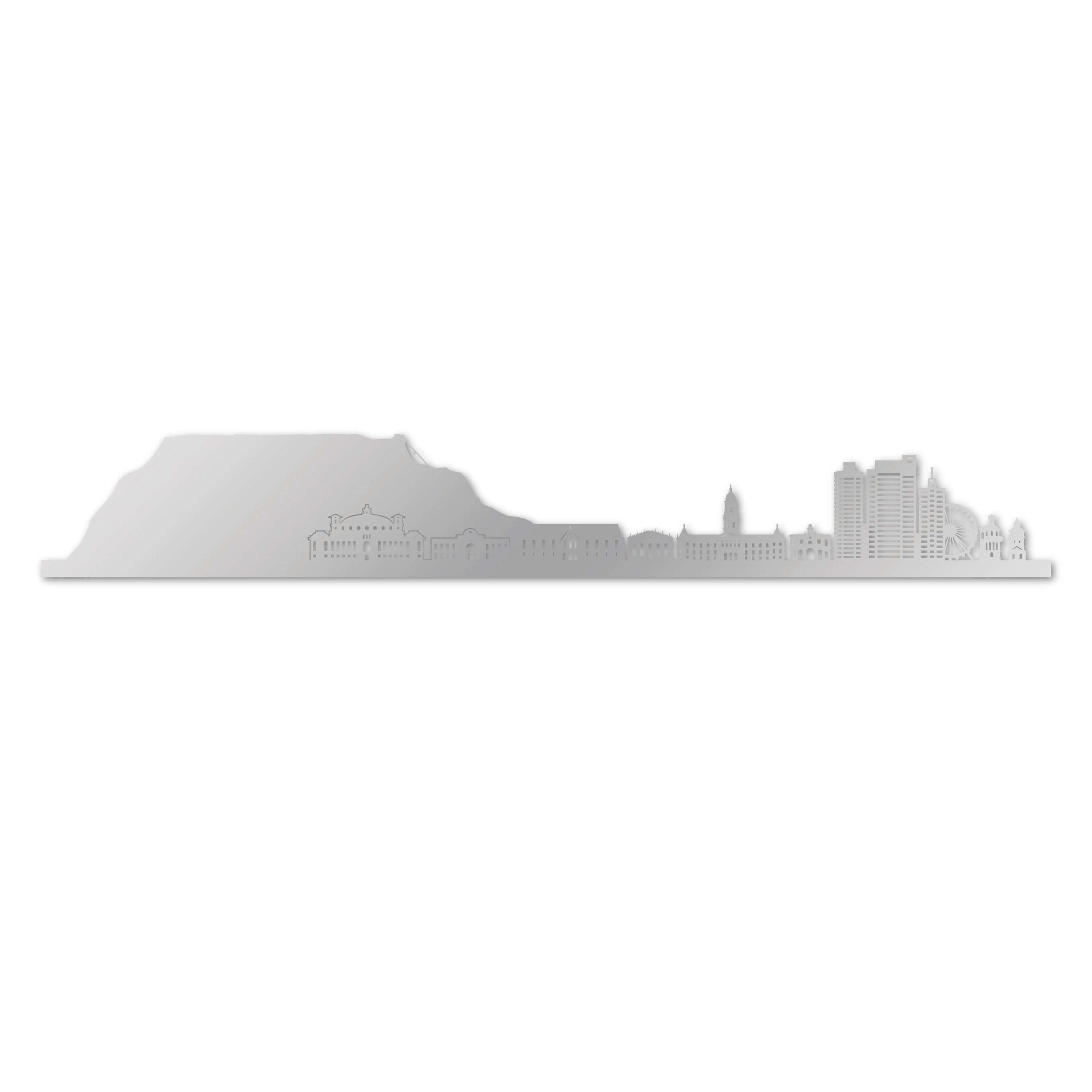Skyline laser-cut in  reclycled acrylic on Seating Room's Wall