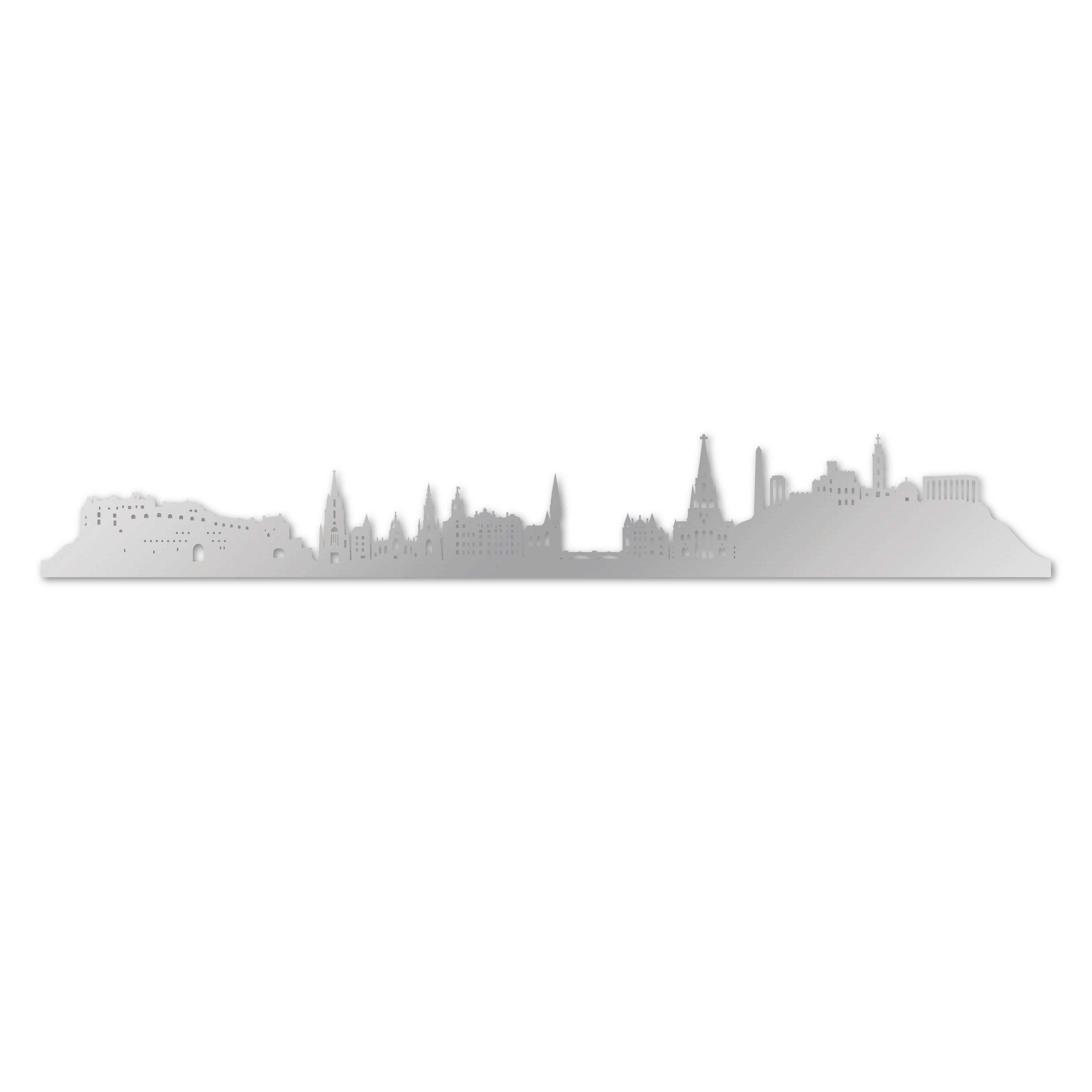 Skyline laser-cut in  reclycled acrylic on Seating Room's Wall