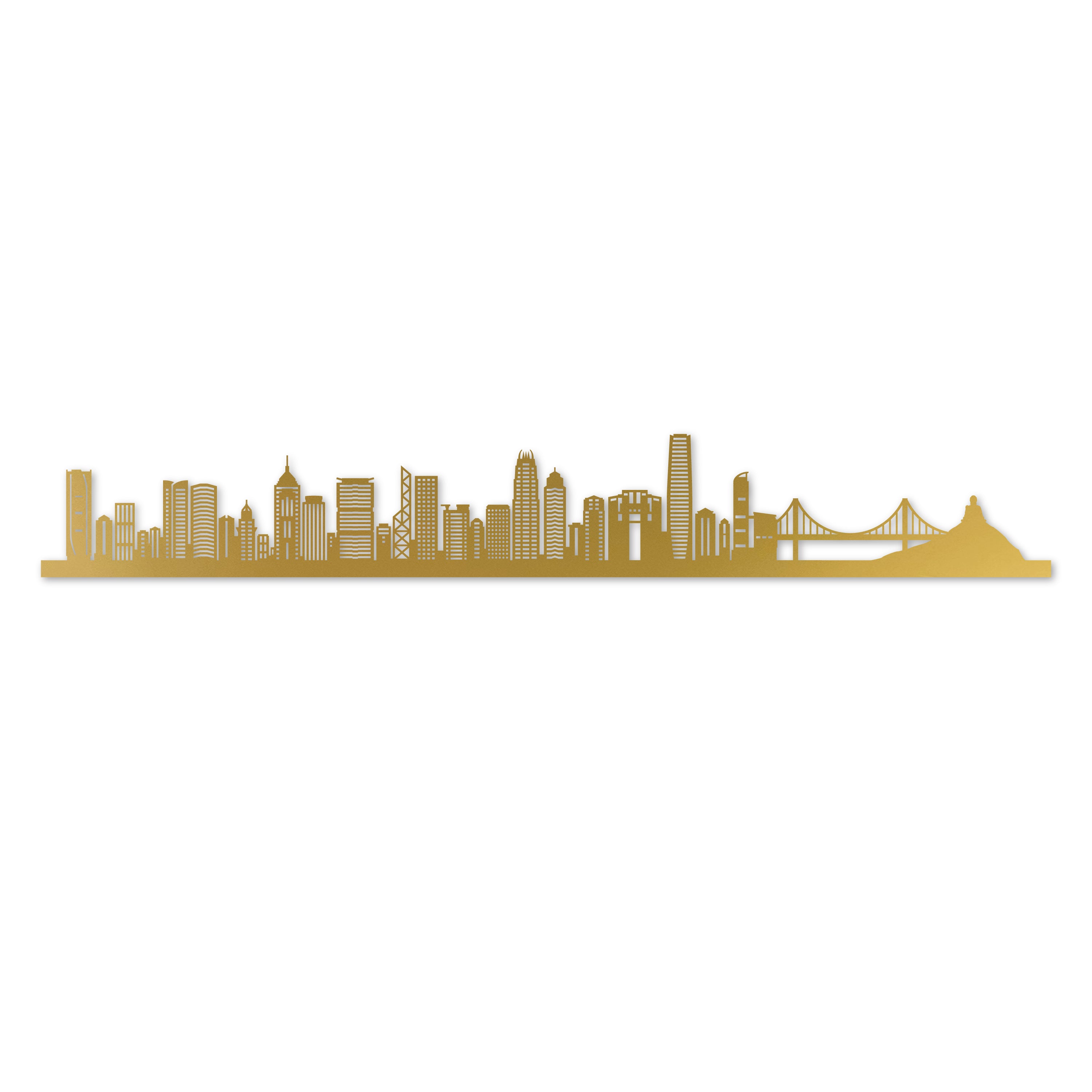 Skyline laser-cut in  reclycled acrylic on Seating Room's Wall