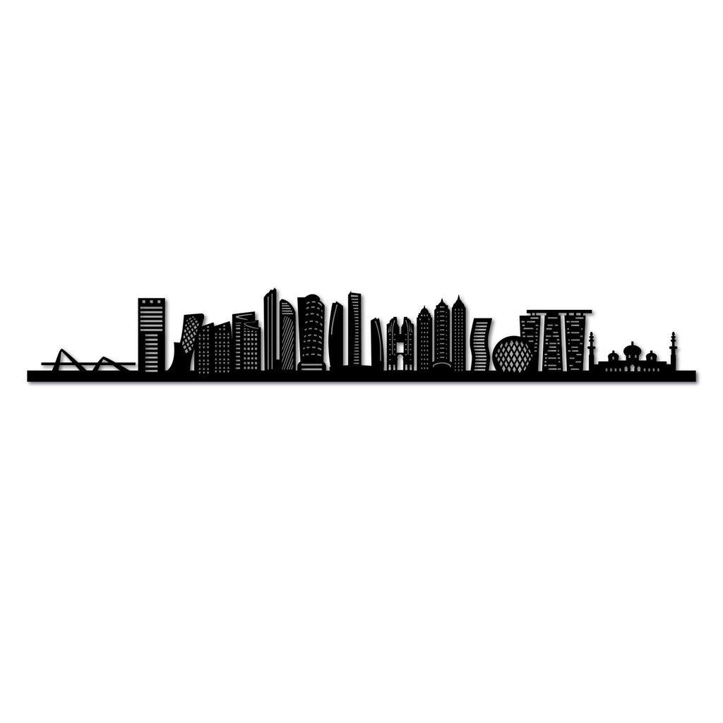 Abu Dhabi - Siluet City Silhouettes SkylineSMBABUSMBABUSmall - 23.6 in - 60 cmBlackNo, thank you