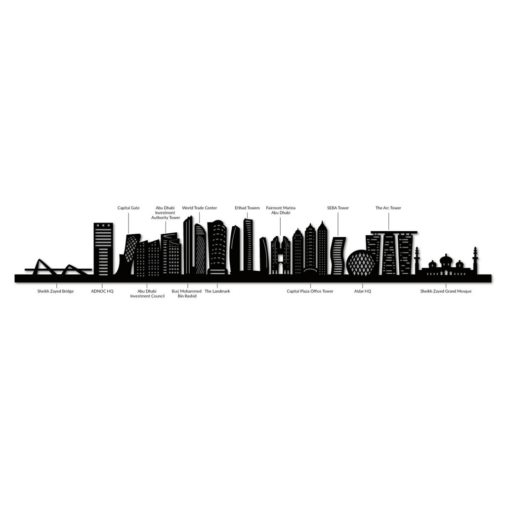 Abu Dhabi - Siluet City Silhouettes SkylineSSLABUSSLABUSmall - 23.6 in - 60 cmSilverNo, thank you