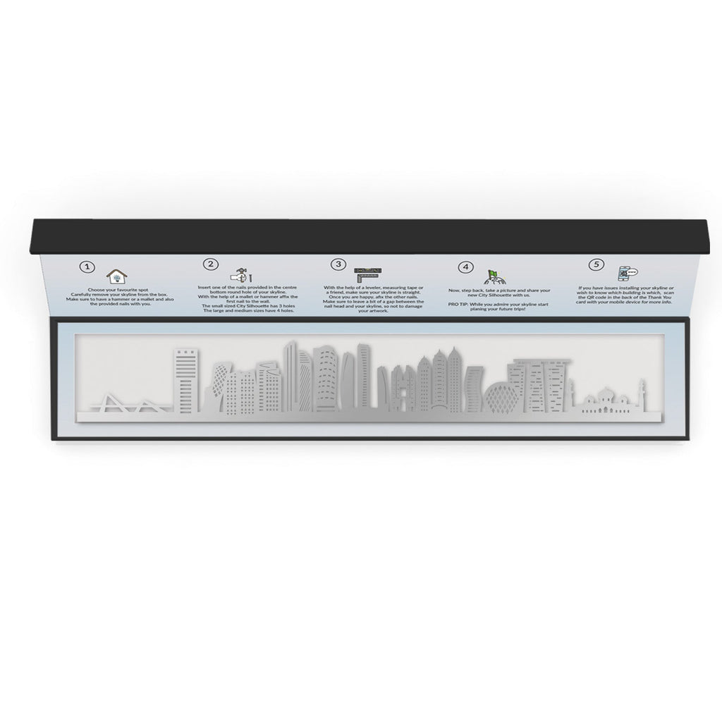 Abu Dhabi - Siluet City Silhouettes SkylineSSLABUSSLABUSmall - 23.6 in - 60 cmSilverNo, thank you