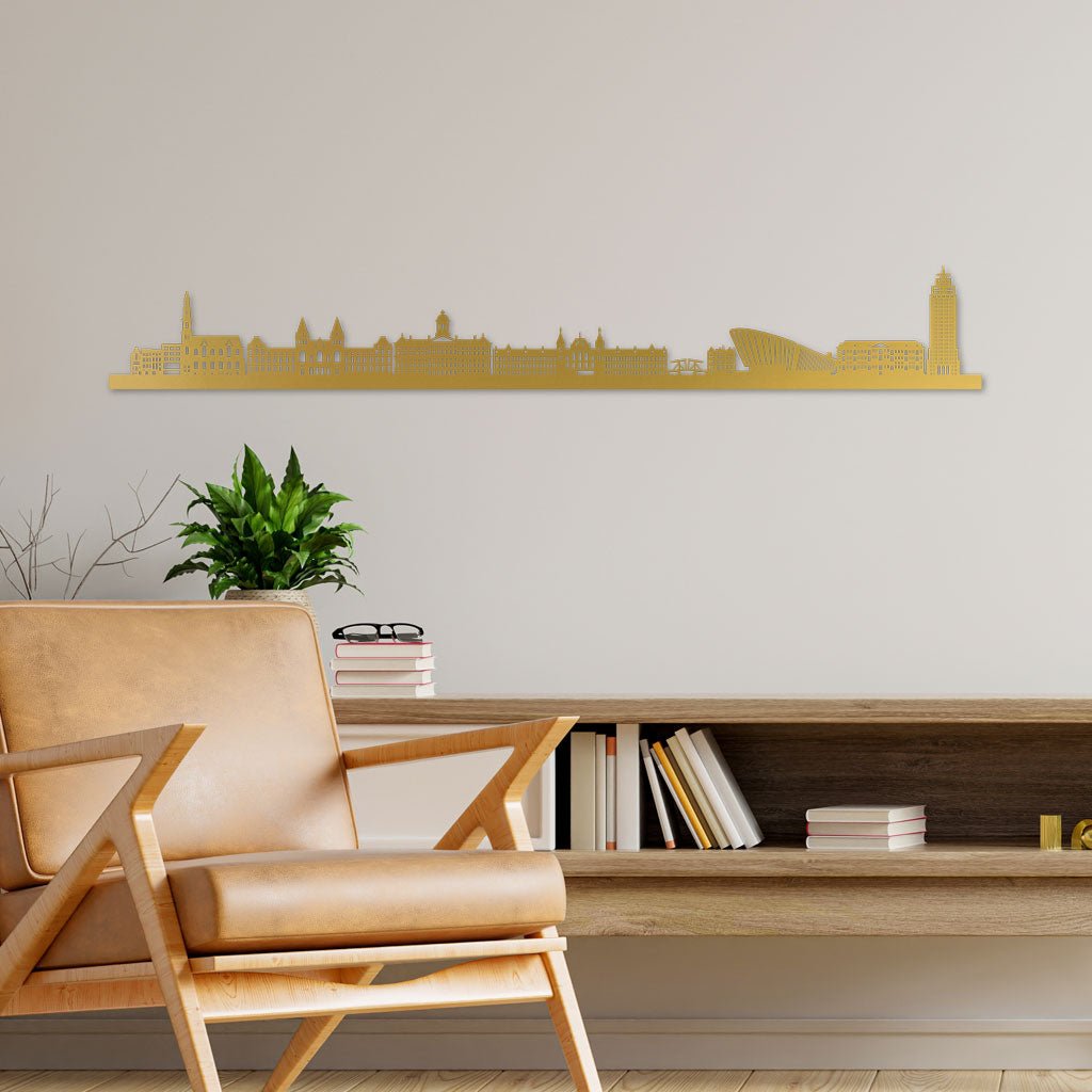 Amsterdam - Siluet City Silhouettes SkylineSGDAMSSGDAMSSmall - 23.6 in - 60 cmGoldNo, thank you
