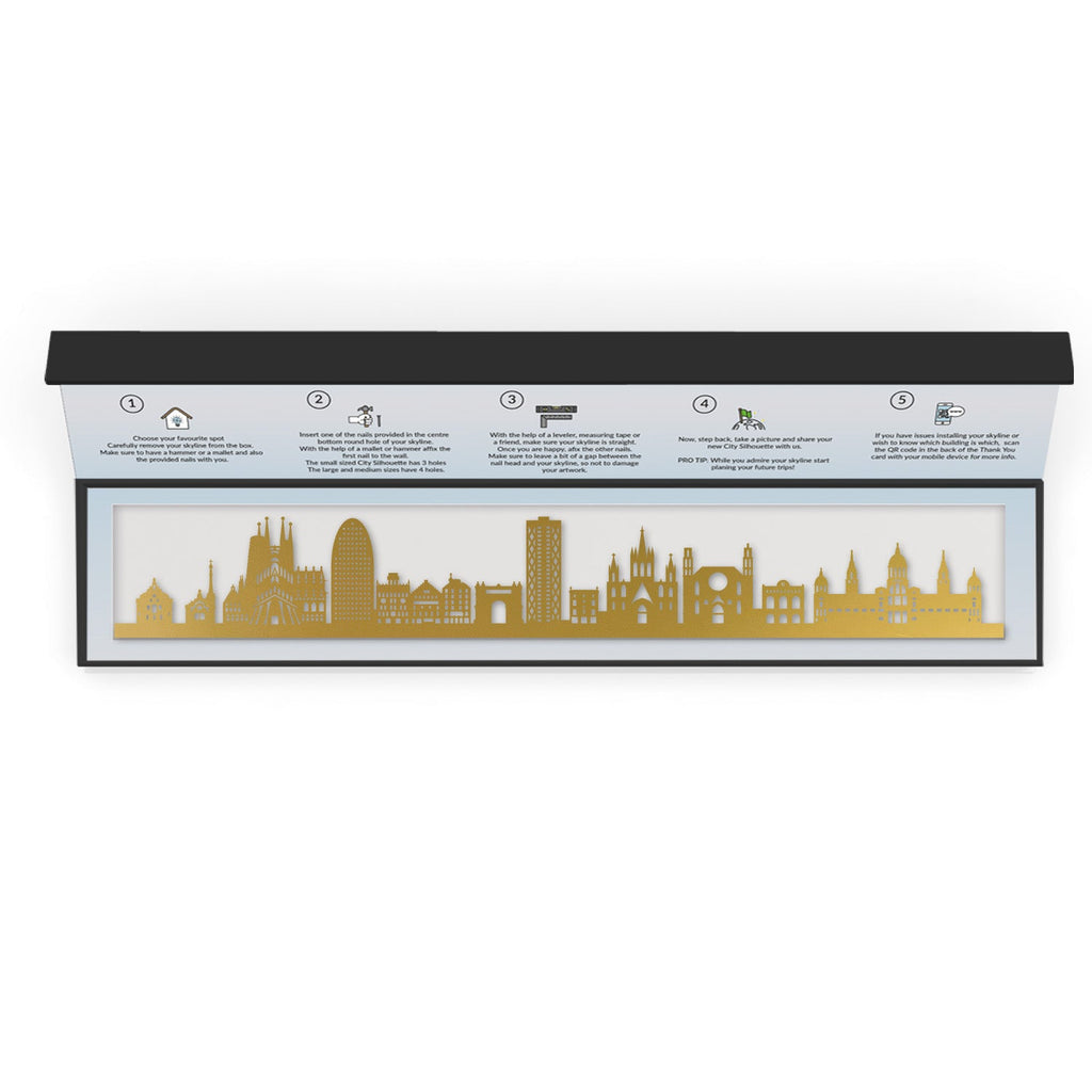 Barcelona - Siluet City Silhouettes SkylineSGDBCN - YSGDBCN - YSmall - 23.6 in - 60 cmGoldYes, please