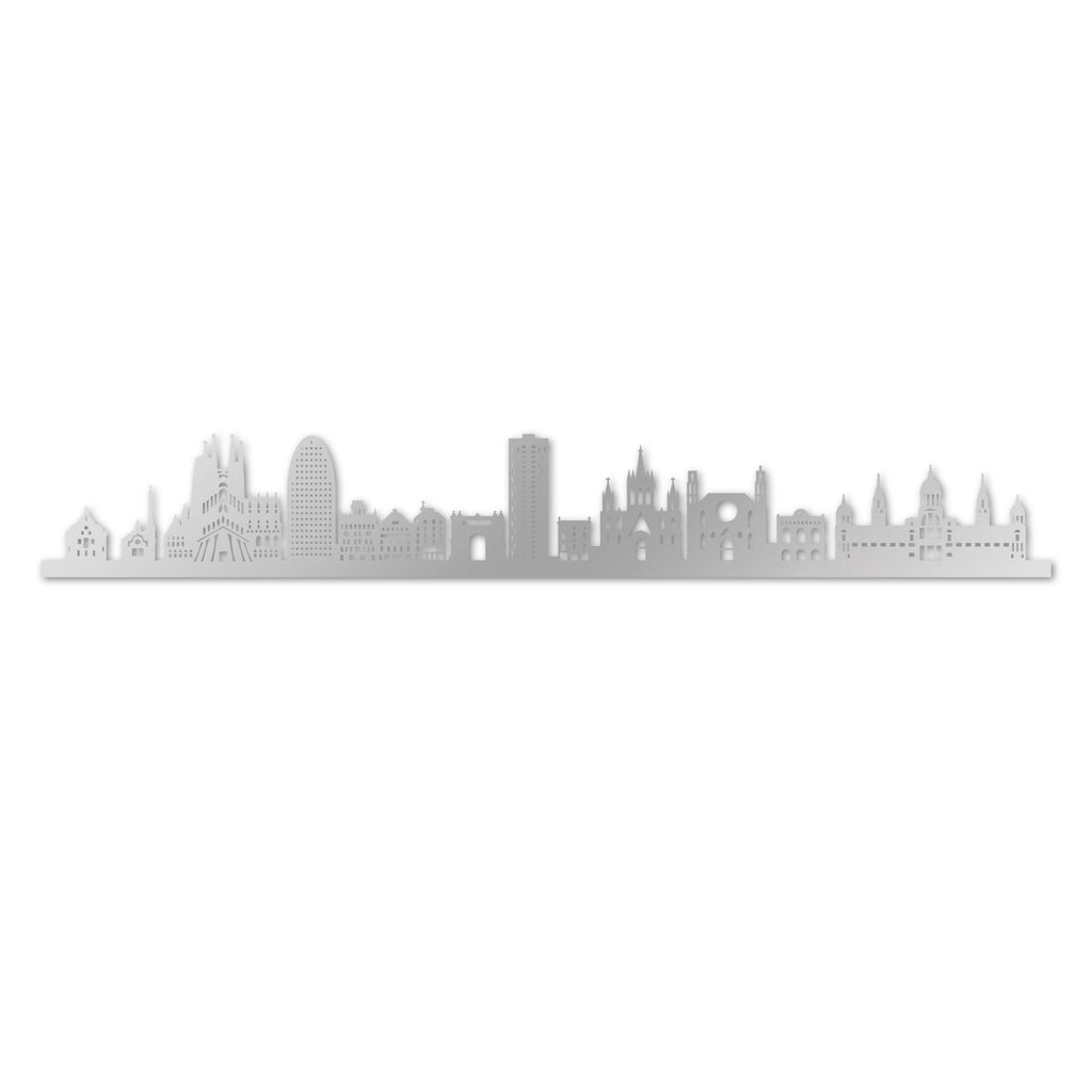 Barcelona - Siluet City Silhouettes SkylineSSLBCNSSLBCNSmall - 23.6 in - 60 cmSilverNo, thank you