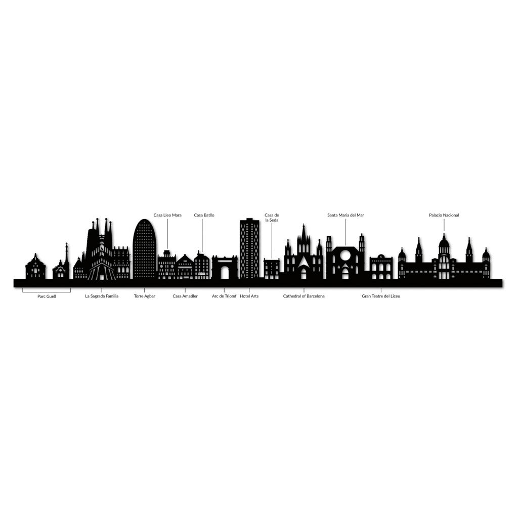 Barcelona - Siluet City Silhouettes SkylineSSLBCN - YSSLBCN - YSmall - 23.6 in - 60 cmSilverYes, please