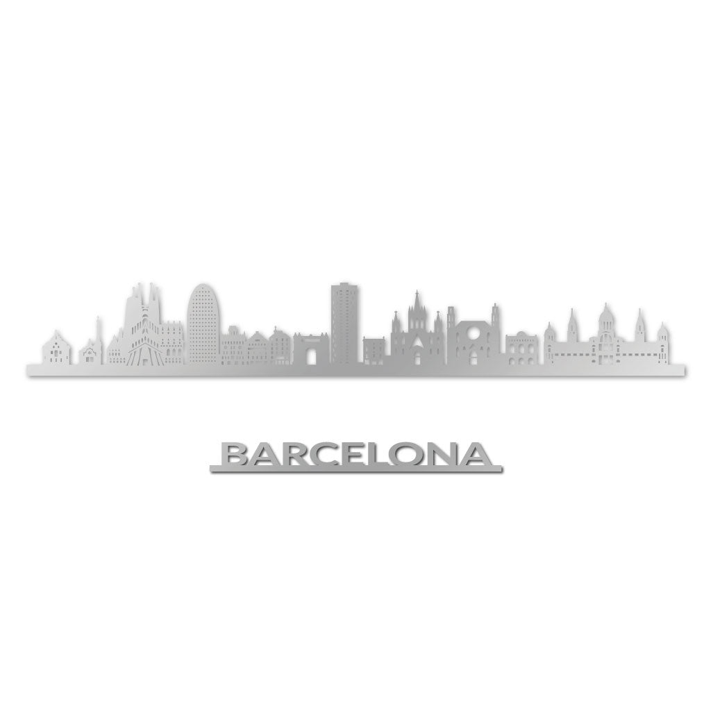 Barcelona - Siluet City Silhouettes SkylineSSLBCN - YSSLBCN - YSmall - 23.6 in - 60 cmSilverYes, please