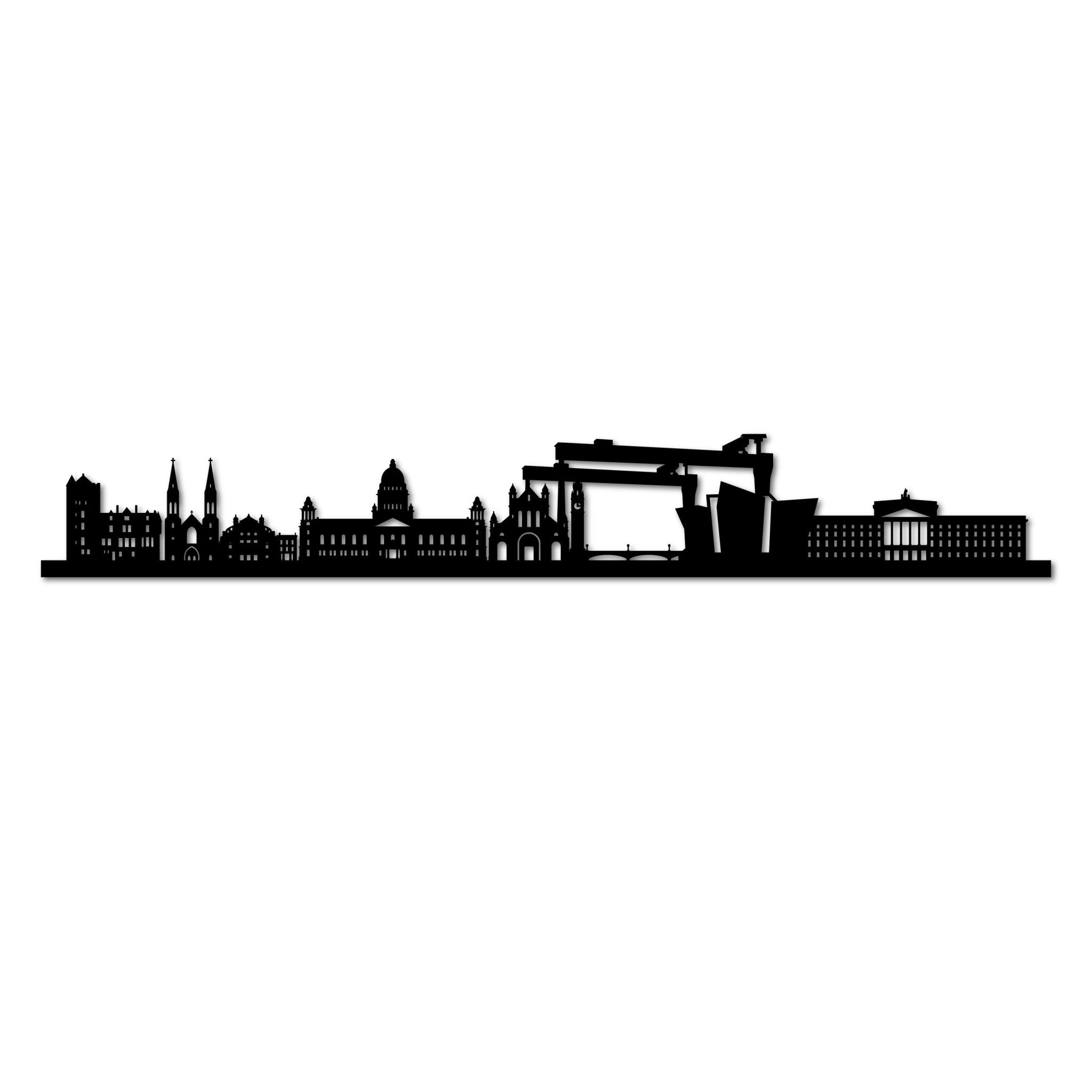 Belfast - Siluet City Silhouettes SkylineSMBBELSMBBELSmall - 23.6 in - 60 cmBlackNo, thank you