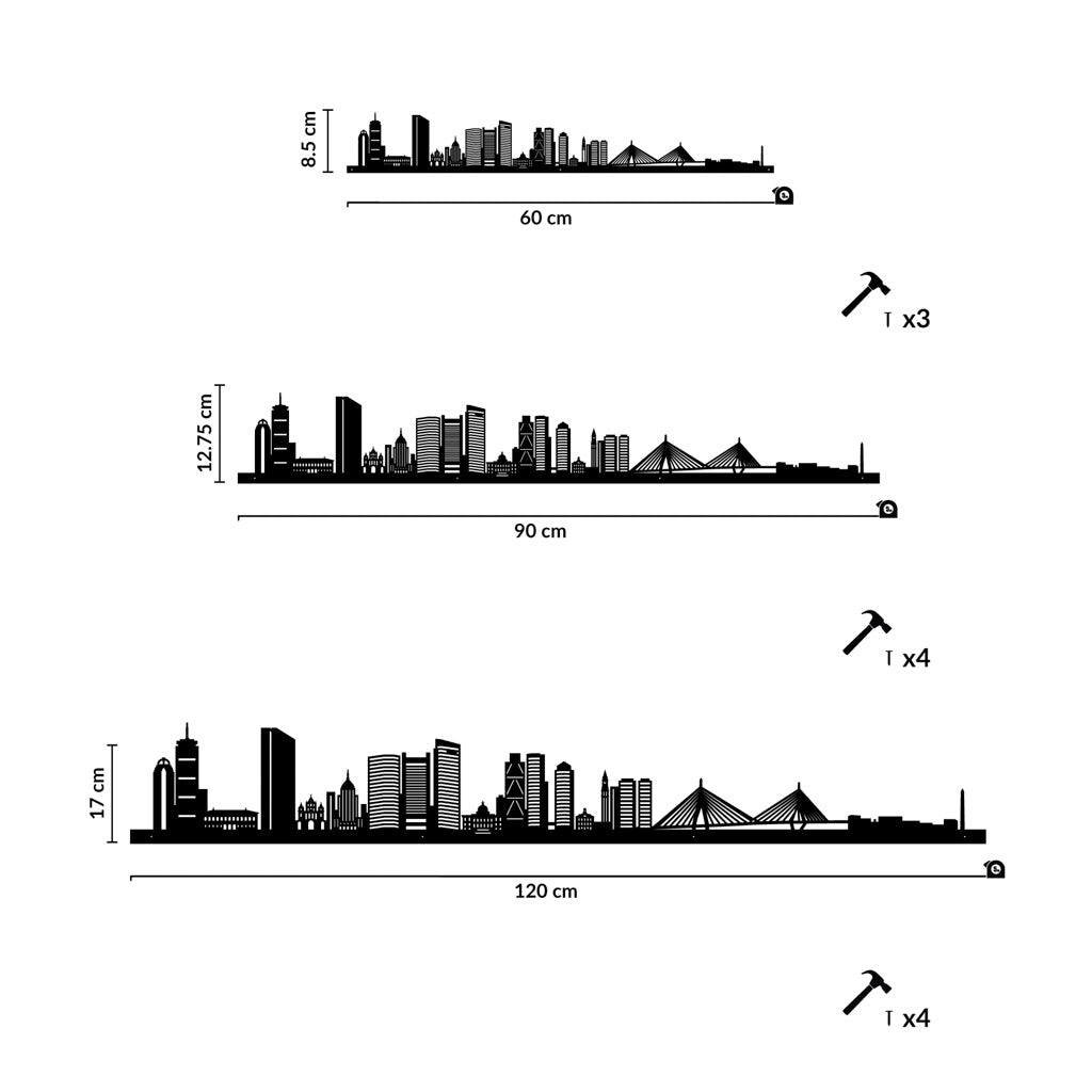 Boston - Siluet City Silhouettes SkylineSSLBOS - YSSLBOS - YSmall - 23.6 in - 60 cmSilverYes, please
