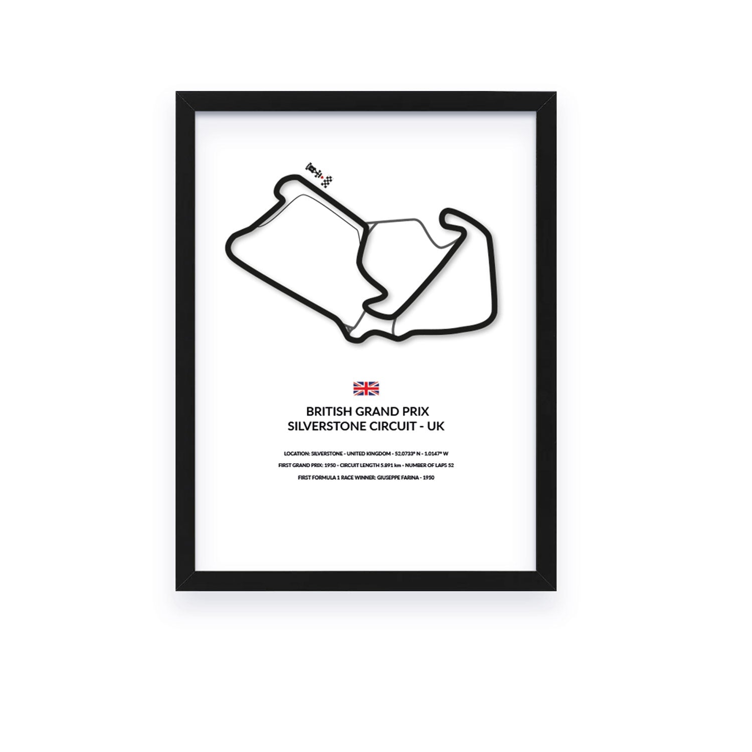British Grand Prix - Silverstone - Siluet City SilhouettesWall artGPLTN3040LBGPLTN3040LBBlack Frame