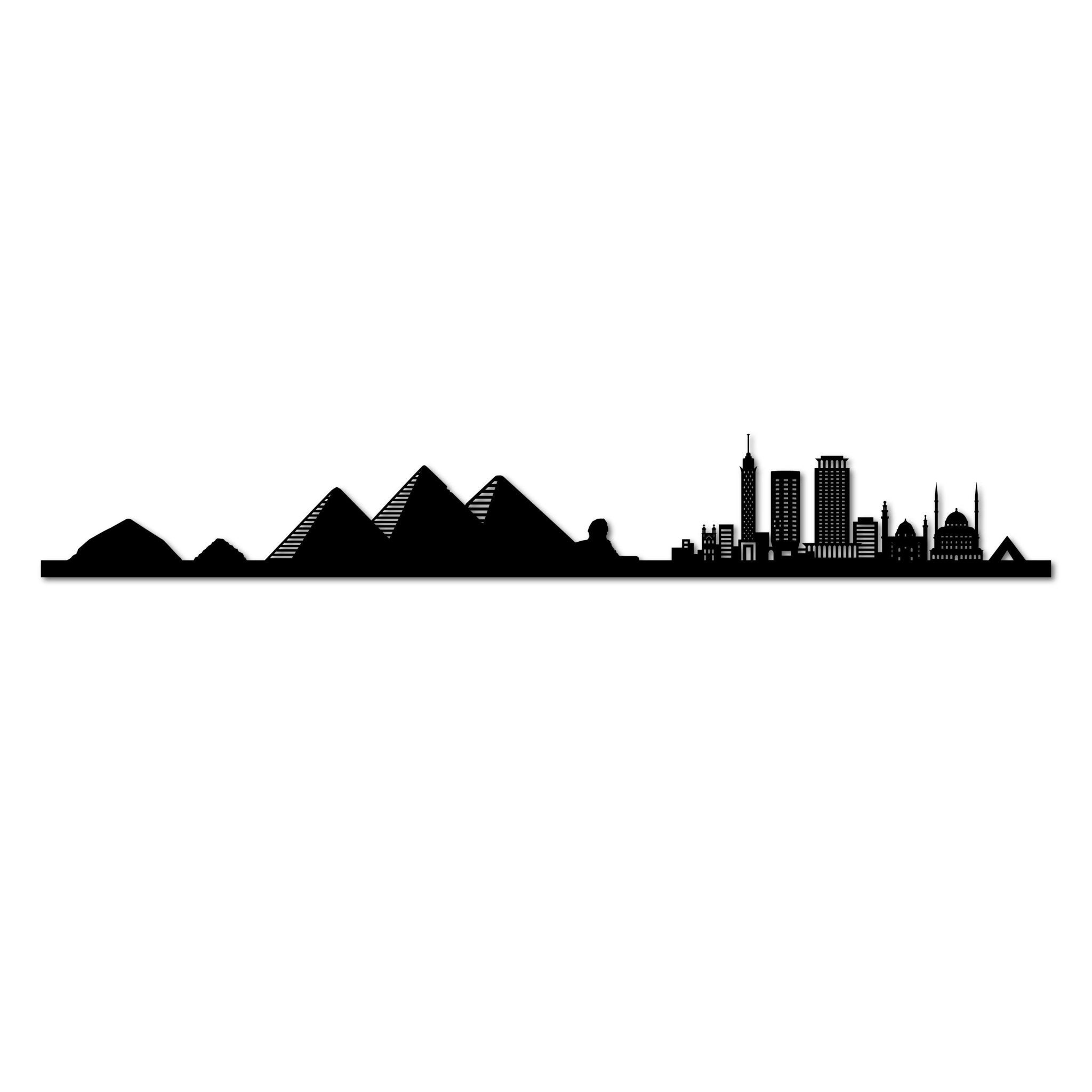 Cairo and Giza - Siluet City Silhouettes SkylineSMBCAISMBCAISmall - 23.6 in - 60 cmBlackNo, thank you