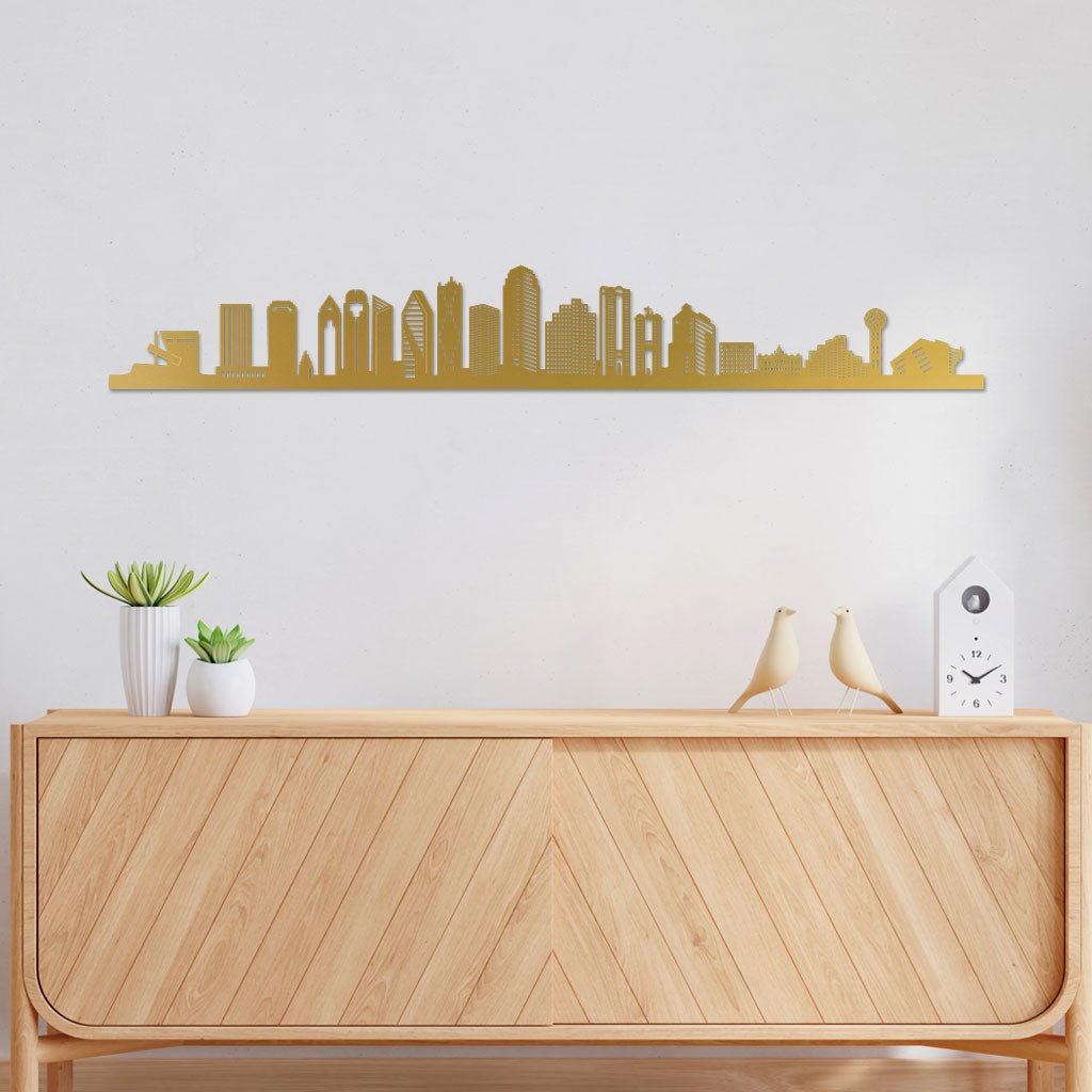 Dallas - Siluet City Silhouettes SkylineSGDDTXSGDDTXSmall - 23.6 in - 60 cmGoldNo, thank you