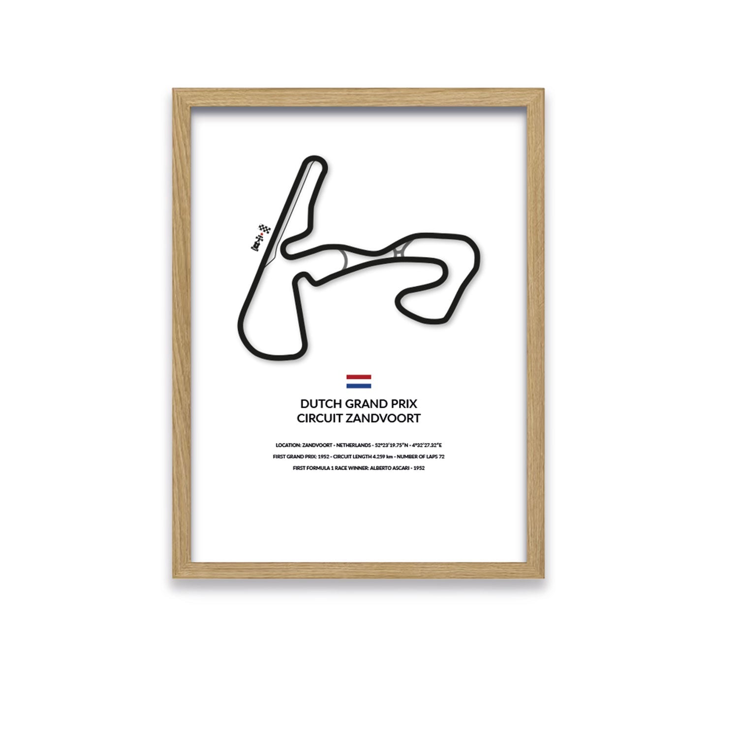 Dutch Grand Prix - Zandvoort - Siluet City SilhouettesWall artGPAMS3040LOGPAMS3040LOOak Effect Frame