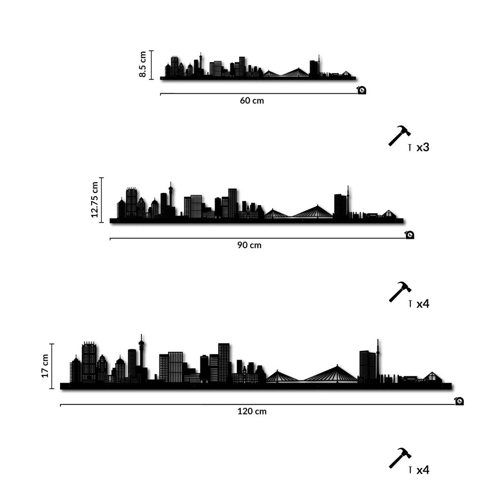 Johannesburg - Siluet City Silhouettes SkylineSSLJOH - YSSLJOH - YSmall - 23.6 in - 60 cmSilverYes, please