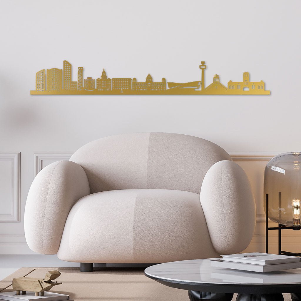 Liverpool - Siluet City Silhouettes SkylineSGDLIVSGDLIVSmall - 23.6 in - 60 cmGoldNo, thank you