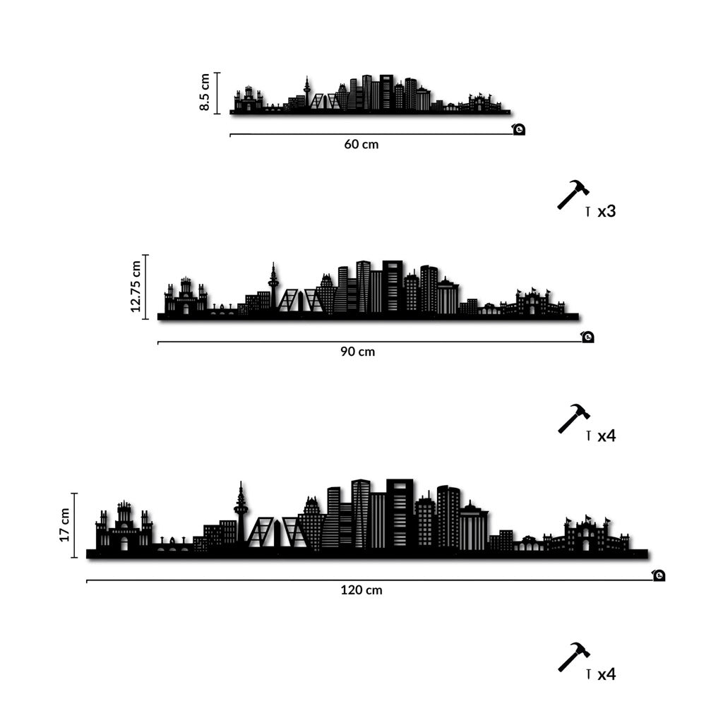 Madrid - Siluet City Silhouettes SkylineSSLMAD - YSSLMAD - YSmall - 23.6 in - 60 cmSilverYes, please