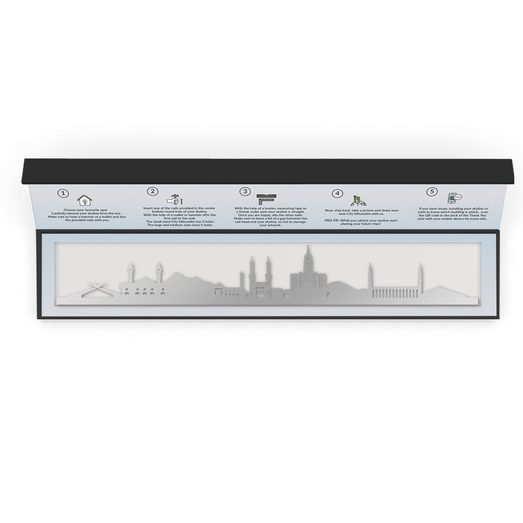 Mecca - Siluet City Silhouettes SkylineSSLMEC - YSSLMEC - YSmall - 23.6 in - 60 cmSilverYes, please