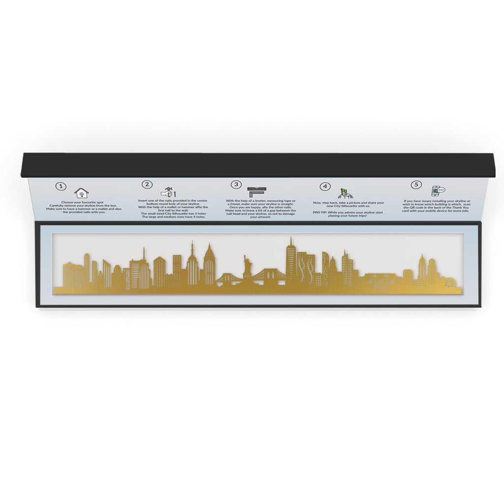 New York - Siluet City Silhouettes SkylineSGDNEW - YSGDNEW - YSmall - 23.6 in - 60 cmGoldYes, please