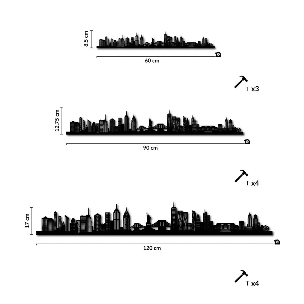 New York - Siluet City Silhouettes SkylineSSLNEW - YSSLNEW - YSmall - 23.6 in - 60 cmSilverYes, please