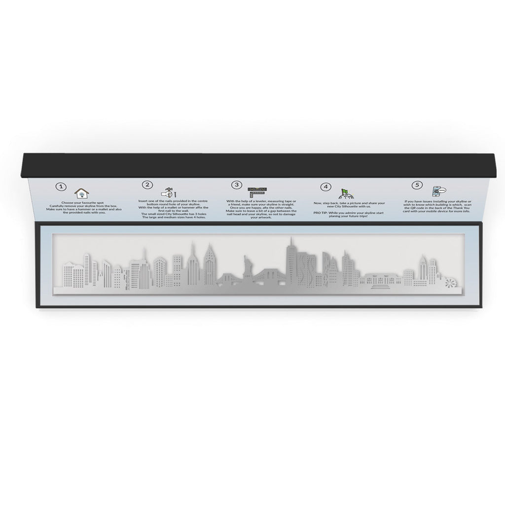 New York - Siluet City Silhouettes SkylineSSLNEW - YSSLNEW - YSmall - 23.6 in - 60 cmSilverYes, please
