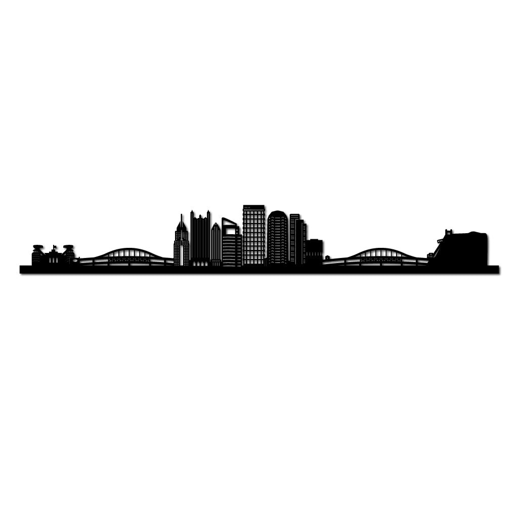 Pittsburgh - Siluet City Silhouettes SkylineSMBPITSMBPITSmall - 23.6 in - 60 cmBlackNo, thank you