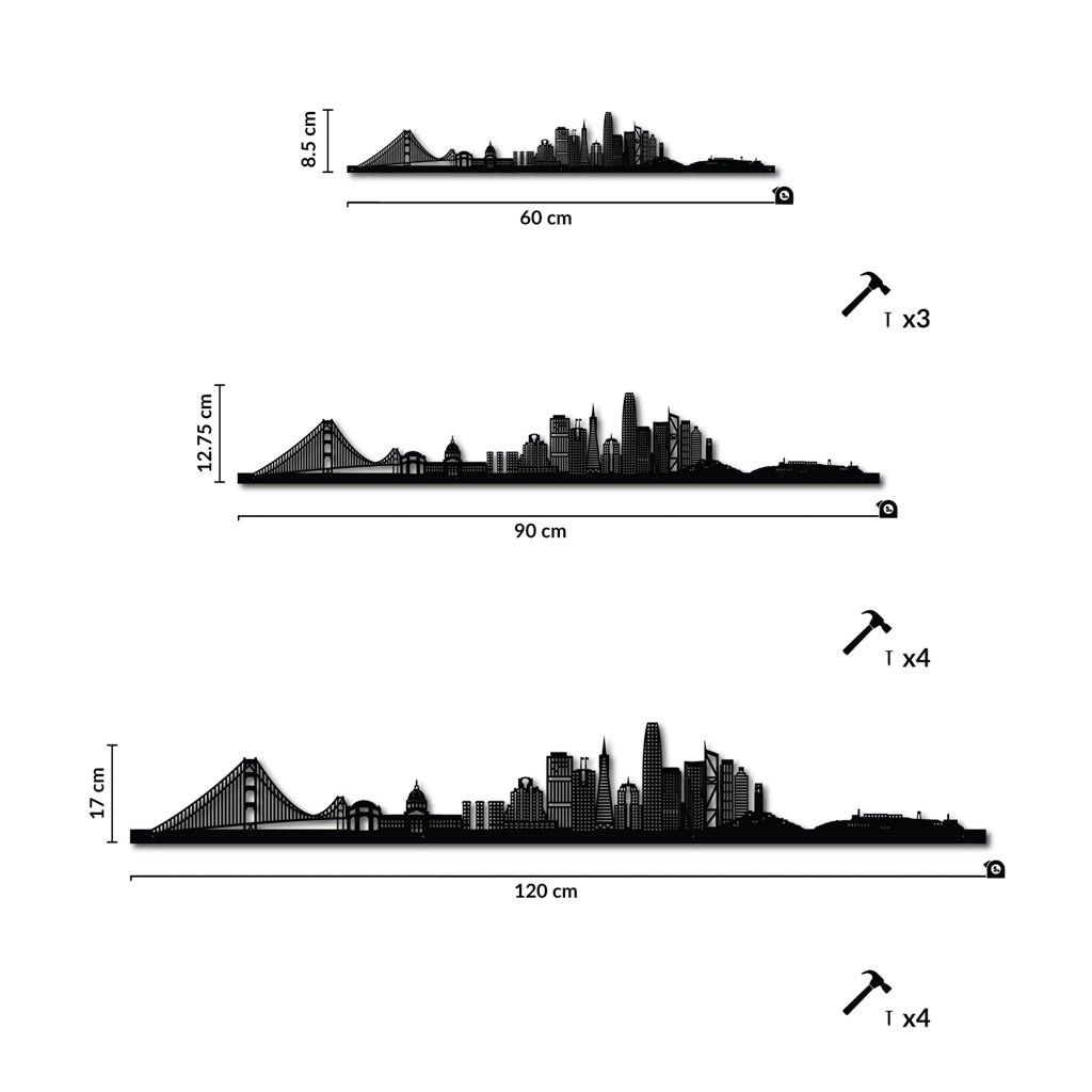 San Francisco - Siluet City Silhouettes SkylineSSLSAN - YSSLSAN - YSmall - 23.6 in - 60 cmSilverYes, please