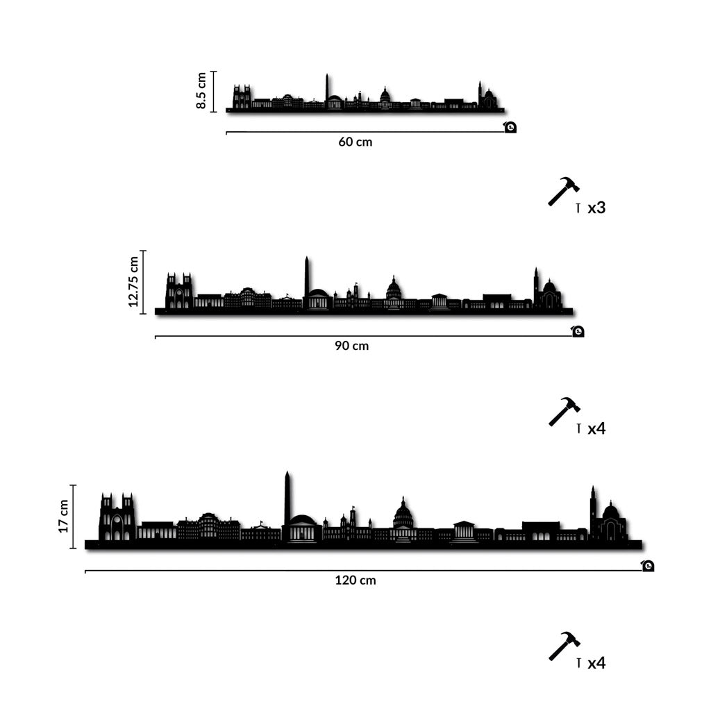 Washington DC - Siluet City Silhouettes SkylineSSLWAS - YSSLWAS - YSmall - 23.6 in - 60 cmSilverYes, please