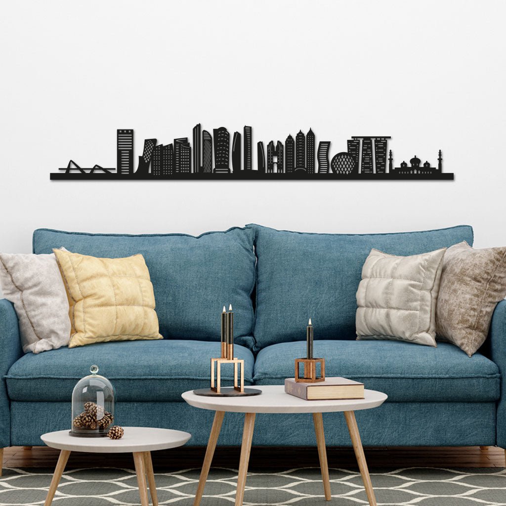 Abu Dhabi - Siluet City Silhouettes SkylineSMBABUSMBABUSmall - 23.6 in - 60 cmBlackNo, thank you