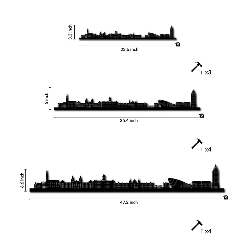 Amsterdam - Siluet City Silhouettes SkylineSSLAMS - YSSLAMS - YSmall - 23.6 in - 60 cmSilverYes, please