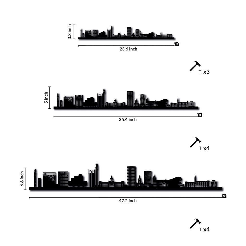 Birmingham - Siluet City Silhouettes SkylineSSLBIR - YSSLBIR - YSmall - 23.6 in - 60 cmSilverYes, please