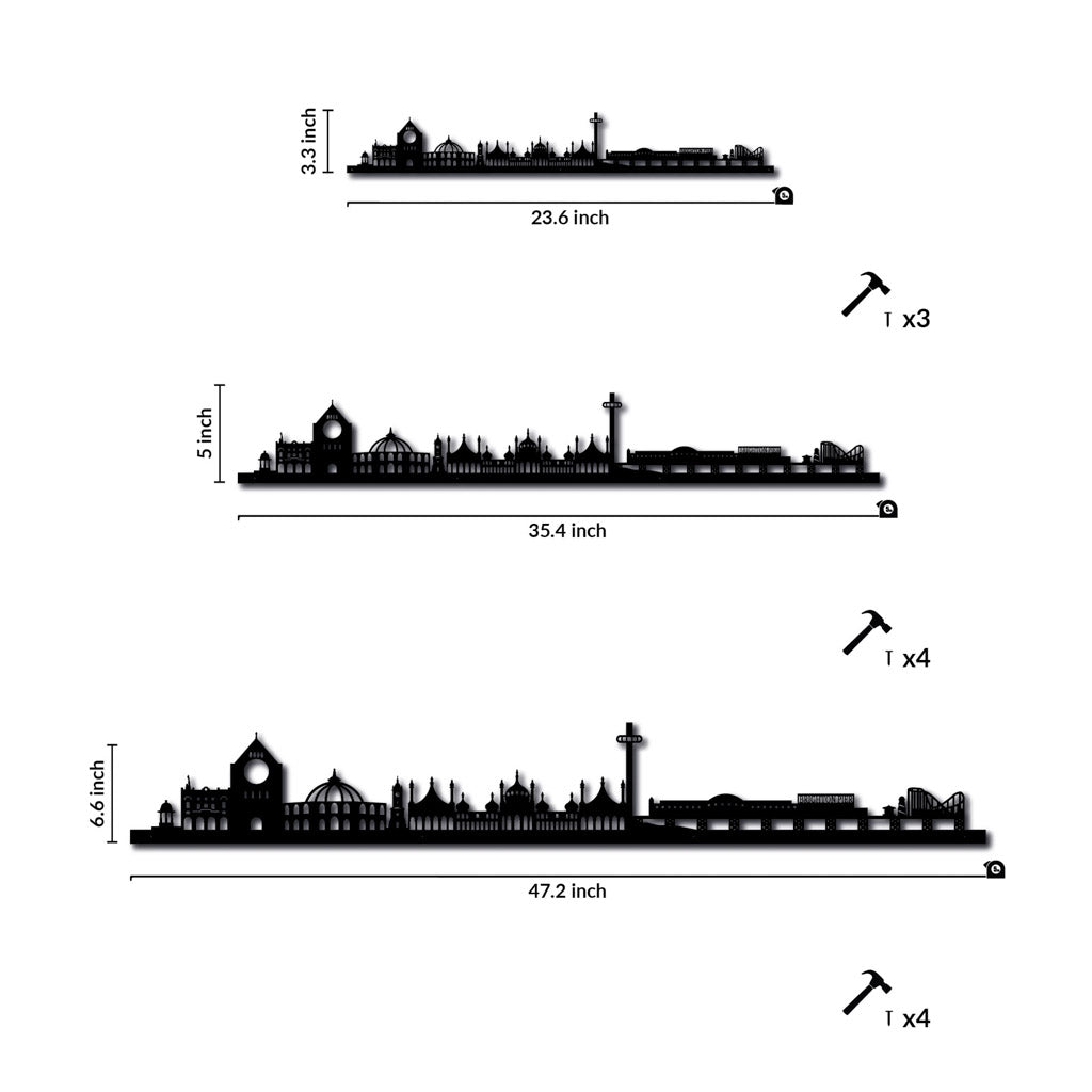 Brighton and Hove - Siluet City Silhouettes SkylineSSLBAH - YSSLBAH - YSmall - 23.6 in - 60 cmSilverYes, please