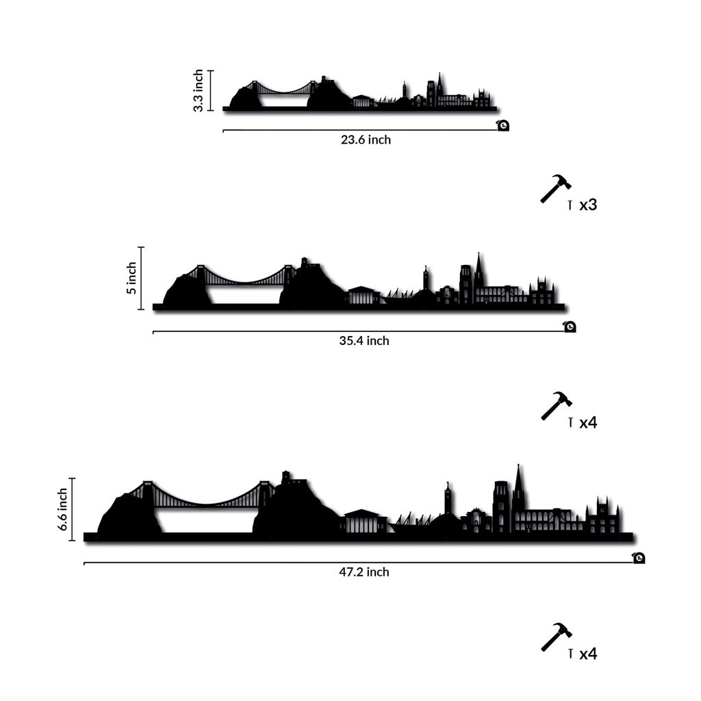 Bristol - Siluet City Silhouettes SkylineSSLBRI - YSSLBRI - YSmall - 23.6 in - 60 cmSilverYes, please