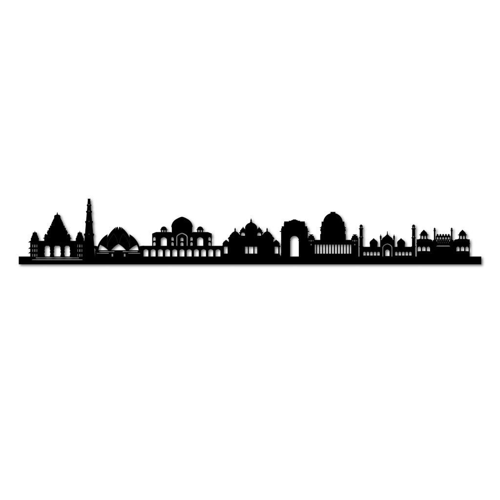 Delhi - Siluet City Silhouettes SkylineSMBDELSMBDELSmall - 23.6 in - 60 cmBlackNo, thank you