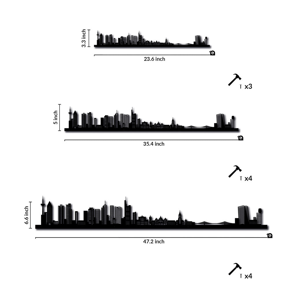 Frankfurt - Siluet City Silhouettes SkylineSSLFRA - YSSLFRA - YSmall - 23.6 in - 60 cmSilverYes, please