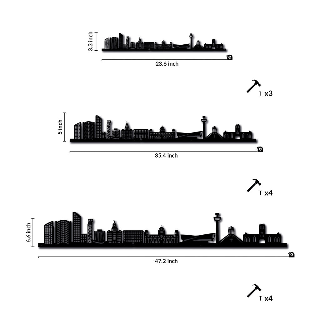 Liverpool - Siluet City Silhouettes SkylineSSLLIV - YSSLLIV - YSmall - 23.6 in - 60 cmSilverYes, please