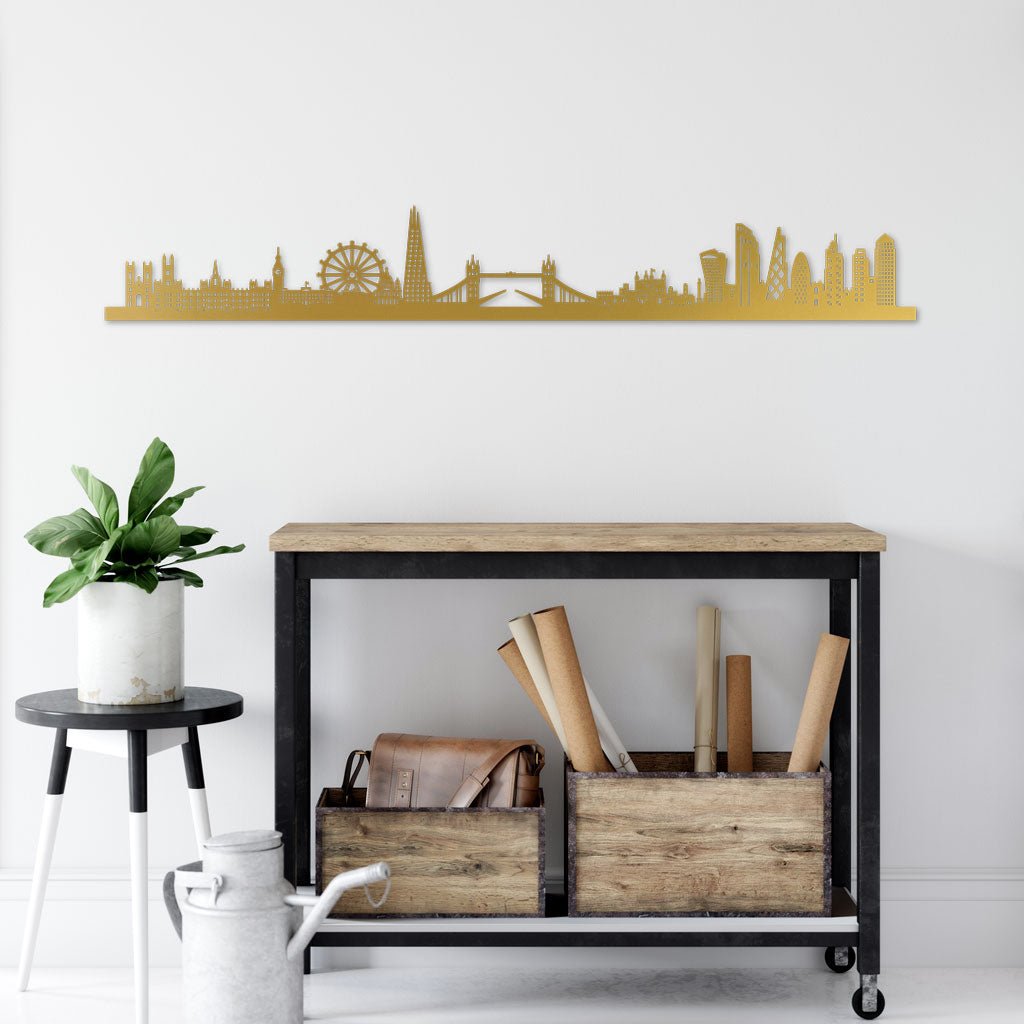 London - Siluet City Silhouettes SkylineSGDLONSGDLONSmall - 23.6 in - 60 cmGoldNo, thank you