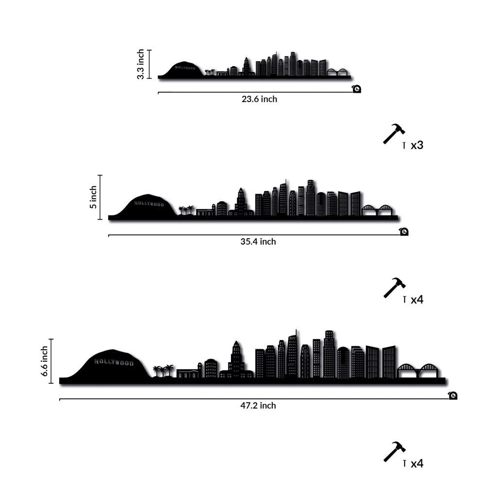 Los Angeles - Siluet City Silhouettes SkylineSSLLOS - YSSLLOS - YSmall - 23.6 in - 60 cmSilverYes, please