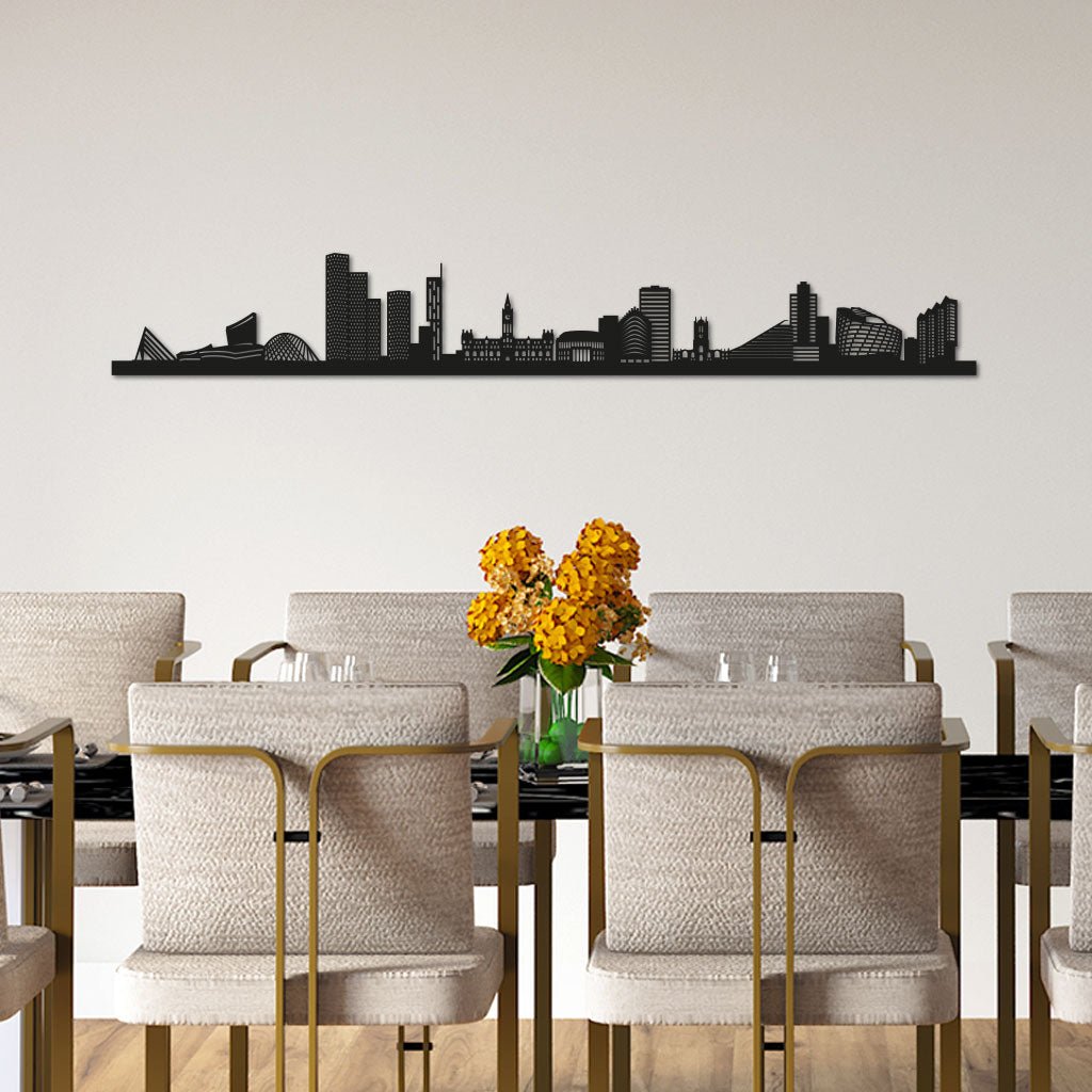 Manchester - Siluet City Silhouettes SkylineSMBMANSMBMANSmall - 23.6 in - 60 cmBlackNo, thank you