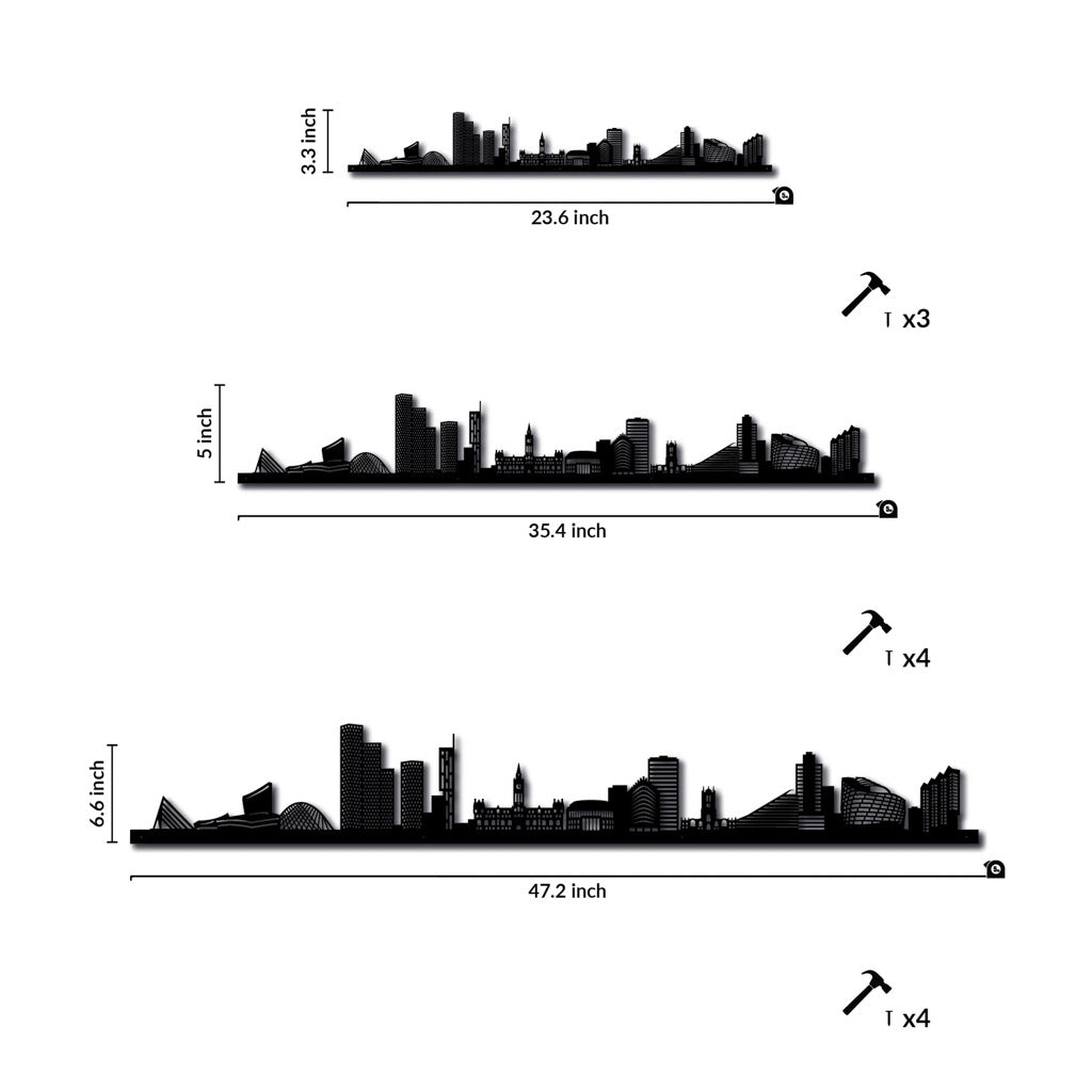 Manchester - Siluet City Silhouettes SkylineSSLMAN - YSSLMAN - YSmall - 23.6 in - 60 cmSilverYes, please